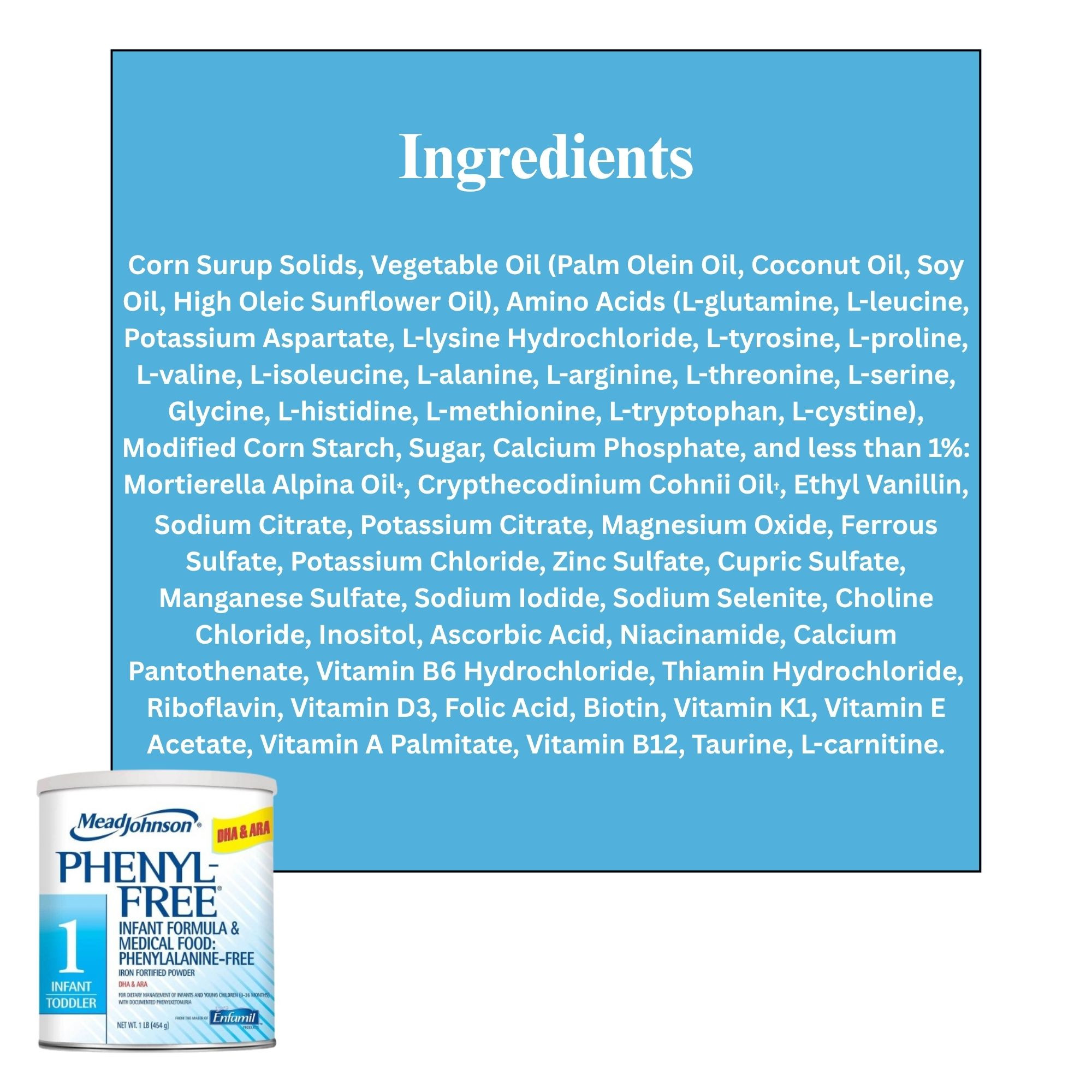 Mead Johnson Phenyl-Free 1 Infant Formula & Medical Food Powder, 1 lb