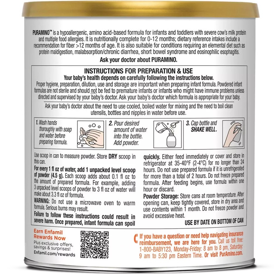 Enfamil PurAmino DHA & ARA Hypoallergenic Infant Formula