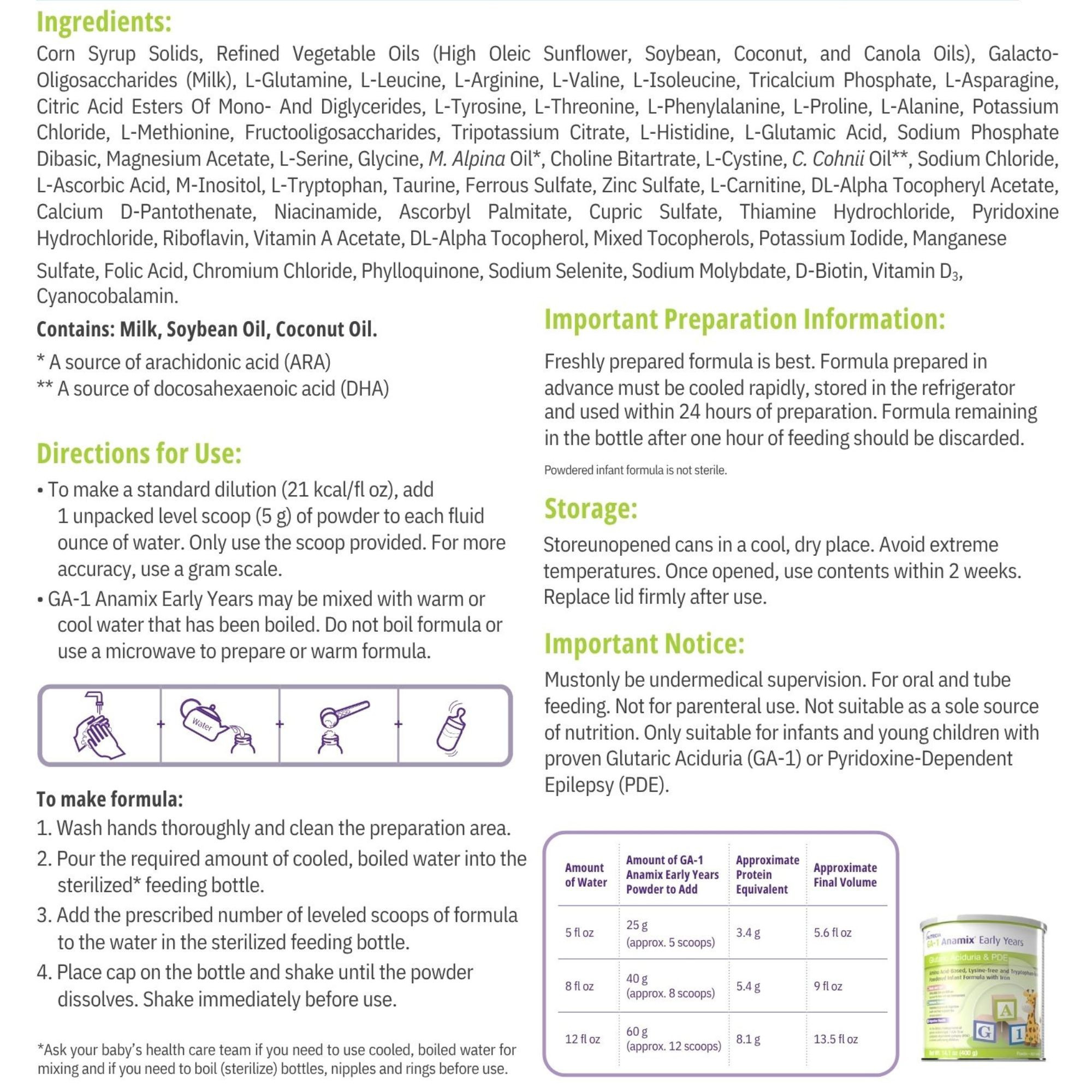 Nutricia GA1 Anamix Infant Powdered Formula
