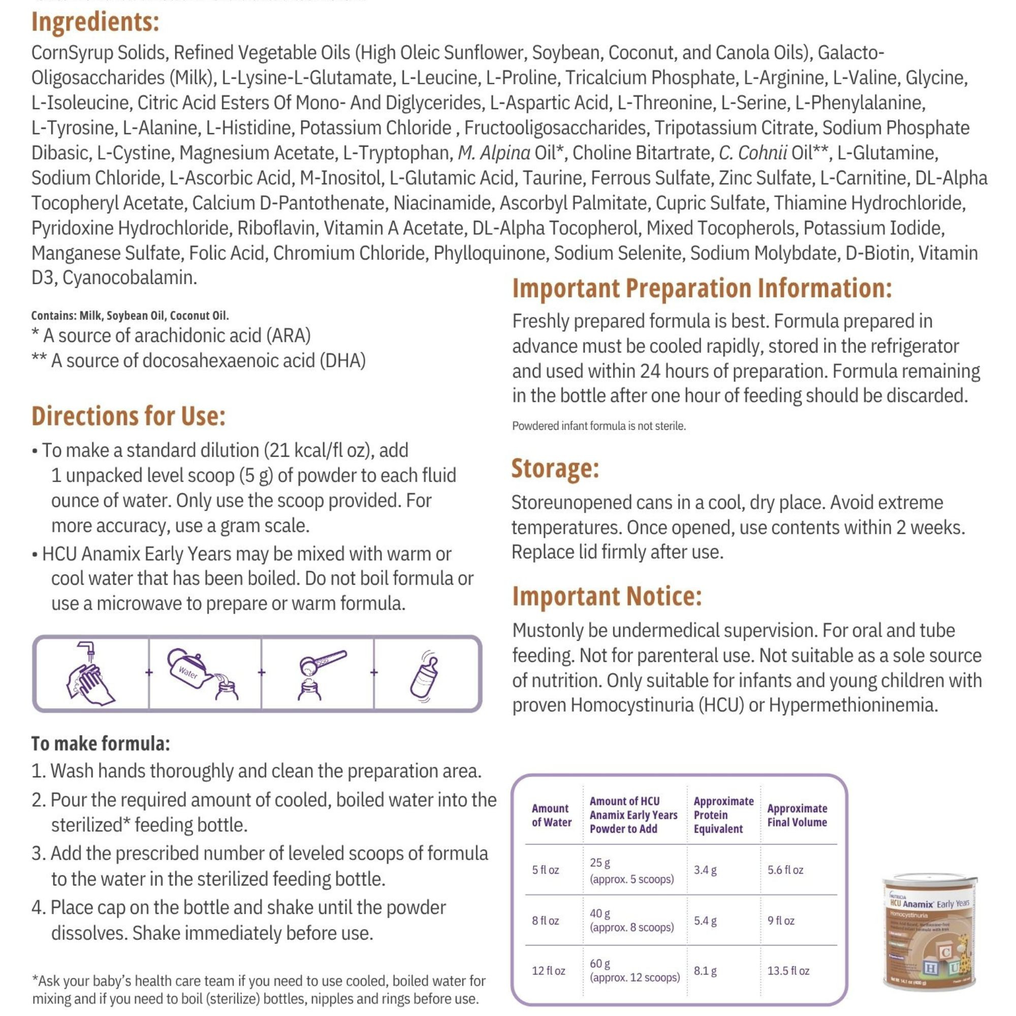 Nutricia HCU Anamix Infant Formula, Powdered