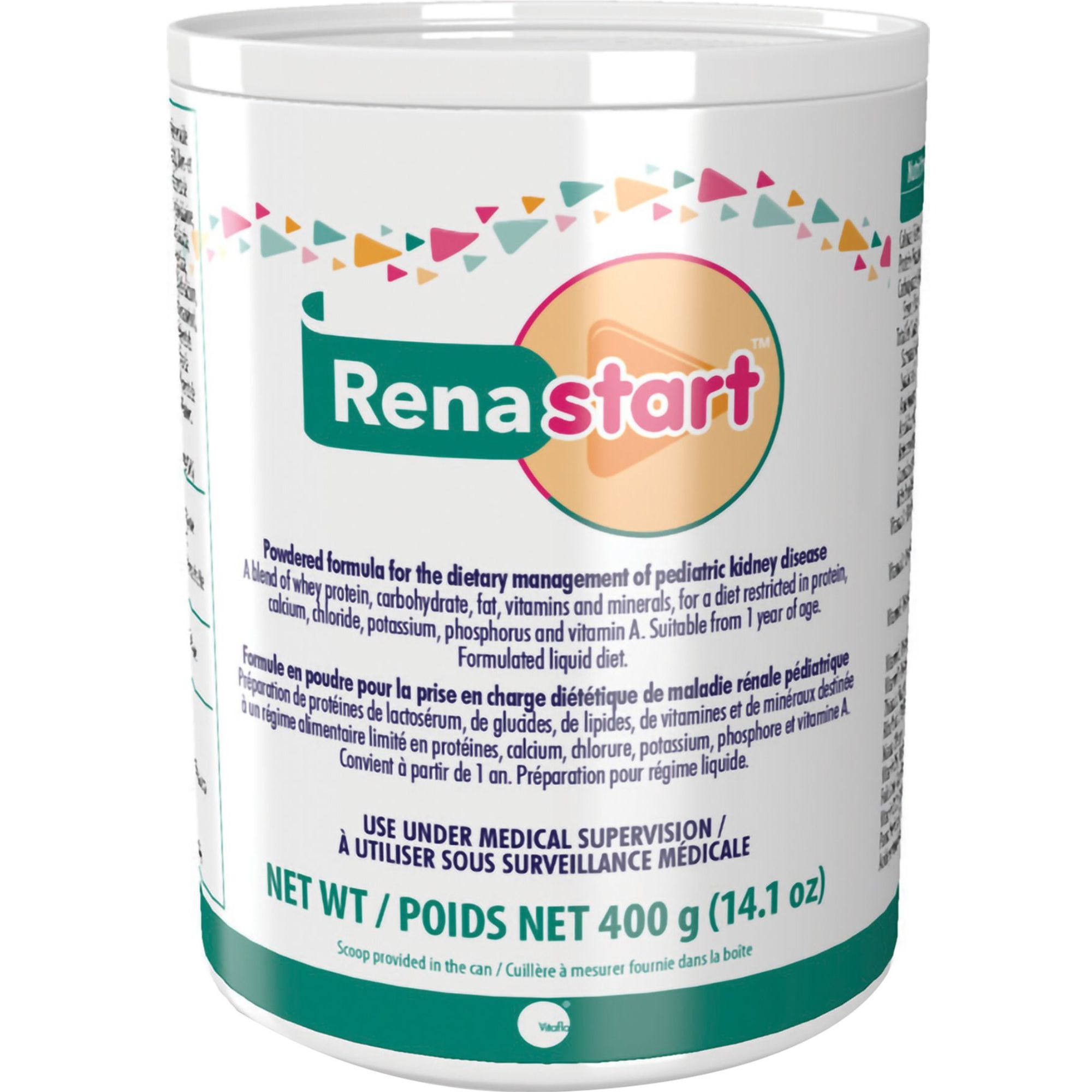 Vitaflo Renastart Pediatric Oral Supplement/Tube Feeding Formula Powder, Unflavored, 14.1 oz., 54623, 1 Each