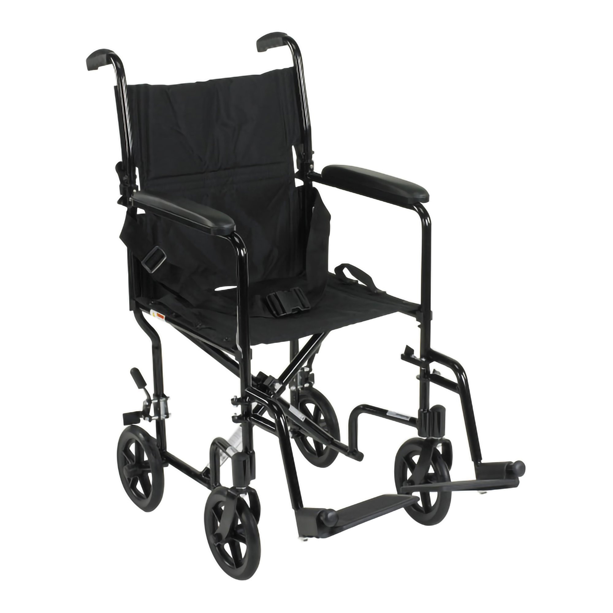 McKesson Lightweight Transport Chair with Padded Arms, Swing-away Footrests, 146-ATC19-BK, 1 Each