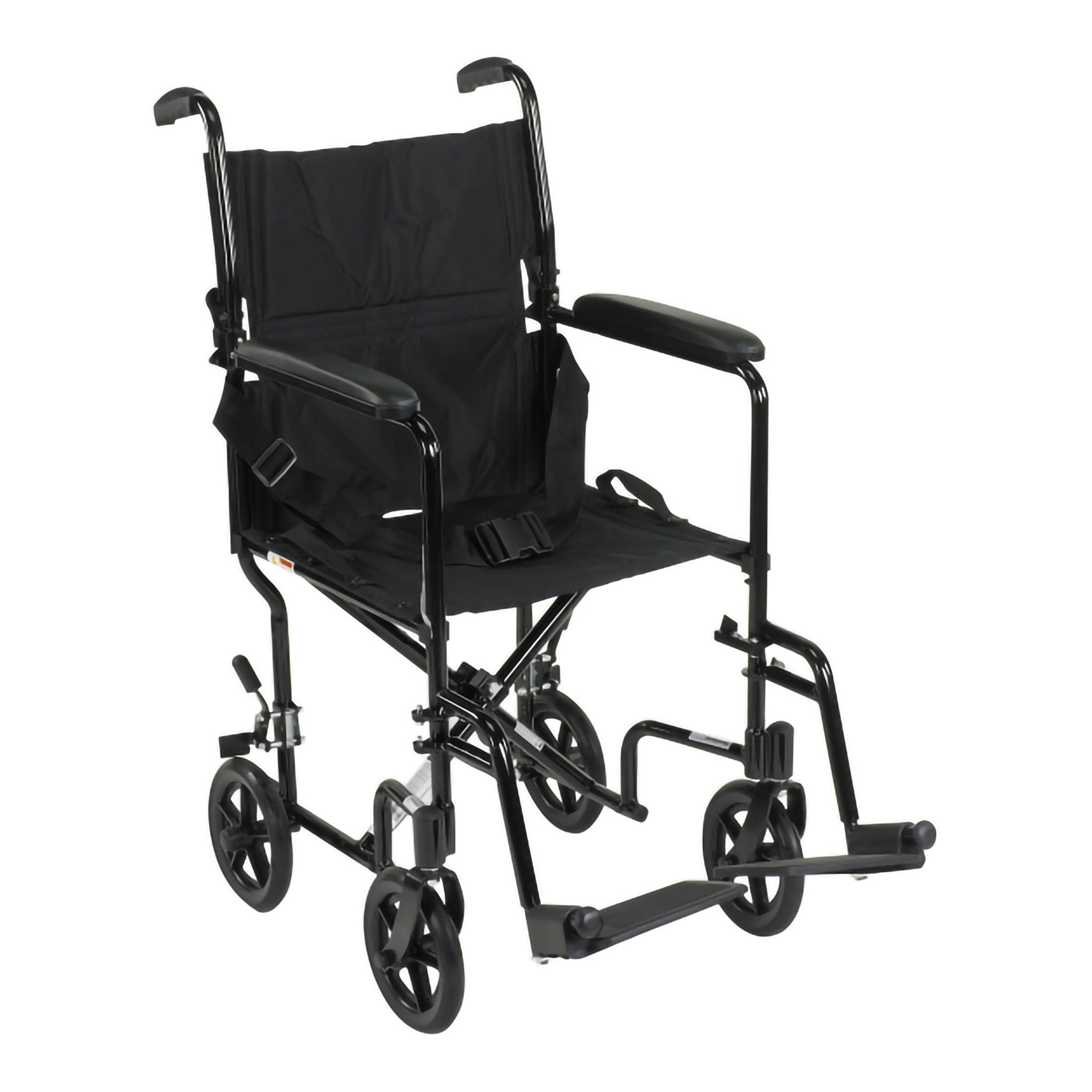 McKesson Lightweight Transport Chair with Padded Arms, Swing-away Footrests, 146-ATC19-BK, 1 Each