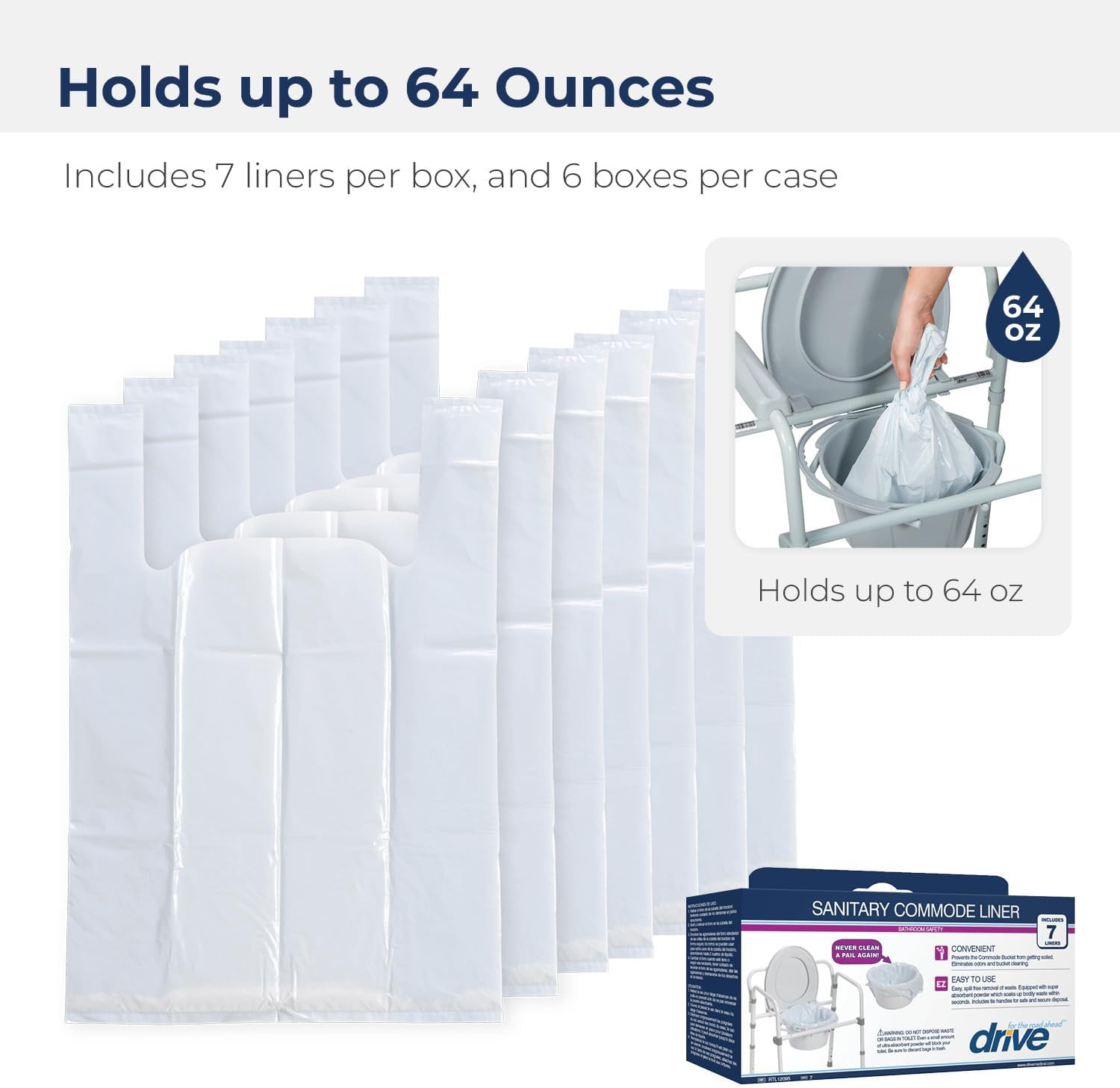 Drive Super Absorbent Commode Pail Liners