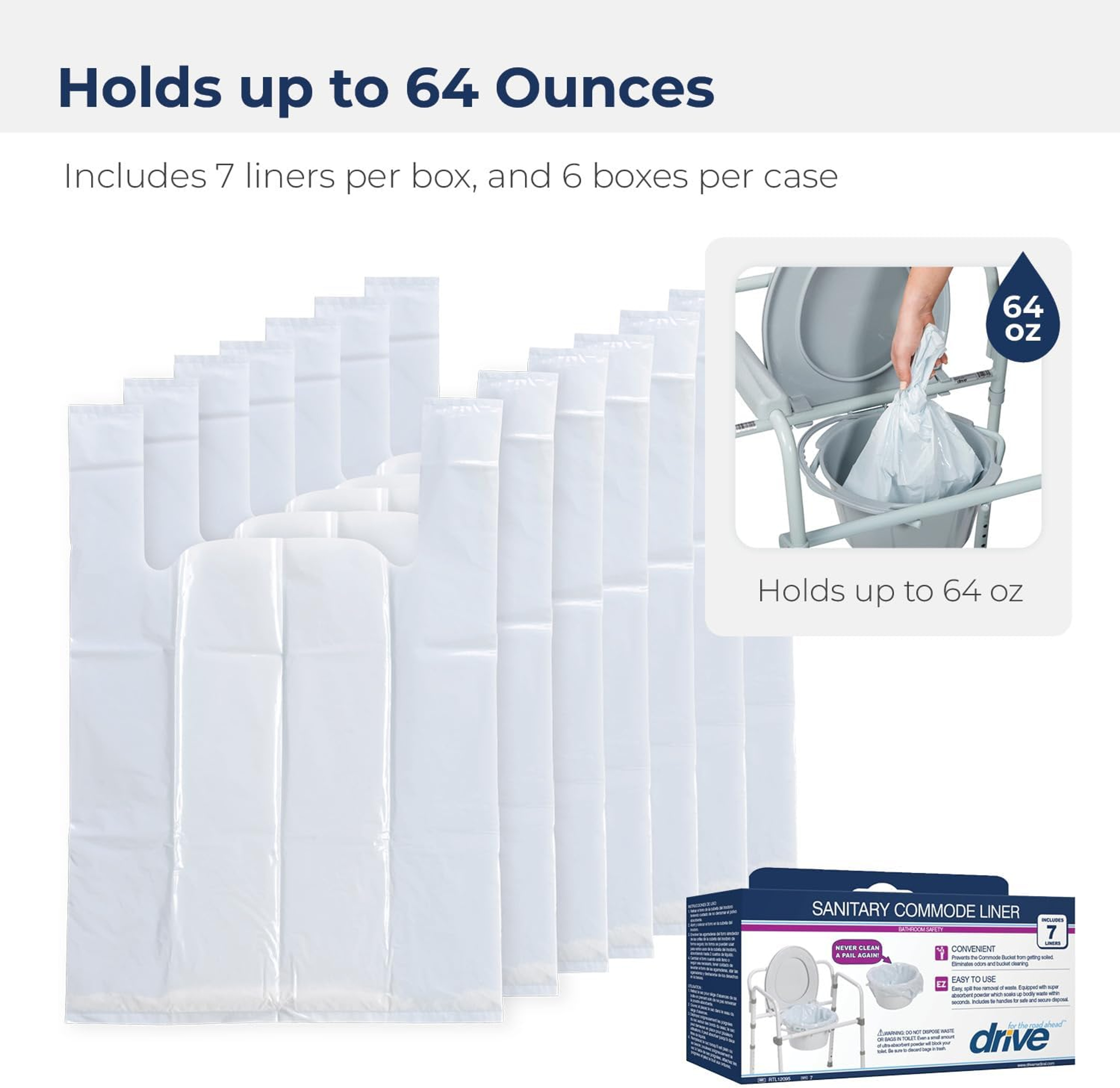 Drive Super Absorbent Commode Pail Liners