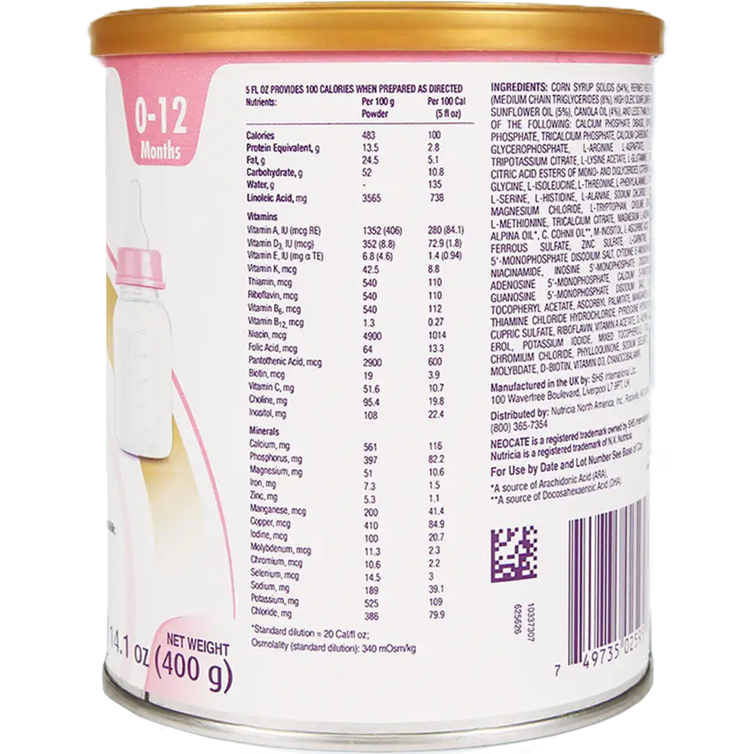 Nutricia Neocate Infant DHA & ARA Amino Acid Based Infant Formula with Iron