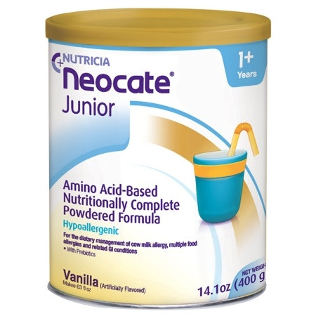 Nutricia Neocate Junior Amino-Acid Based Nutritonally Complete Powdered Formula, Vanilla, 14.1 oz., 133282, Case of 4