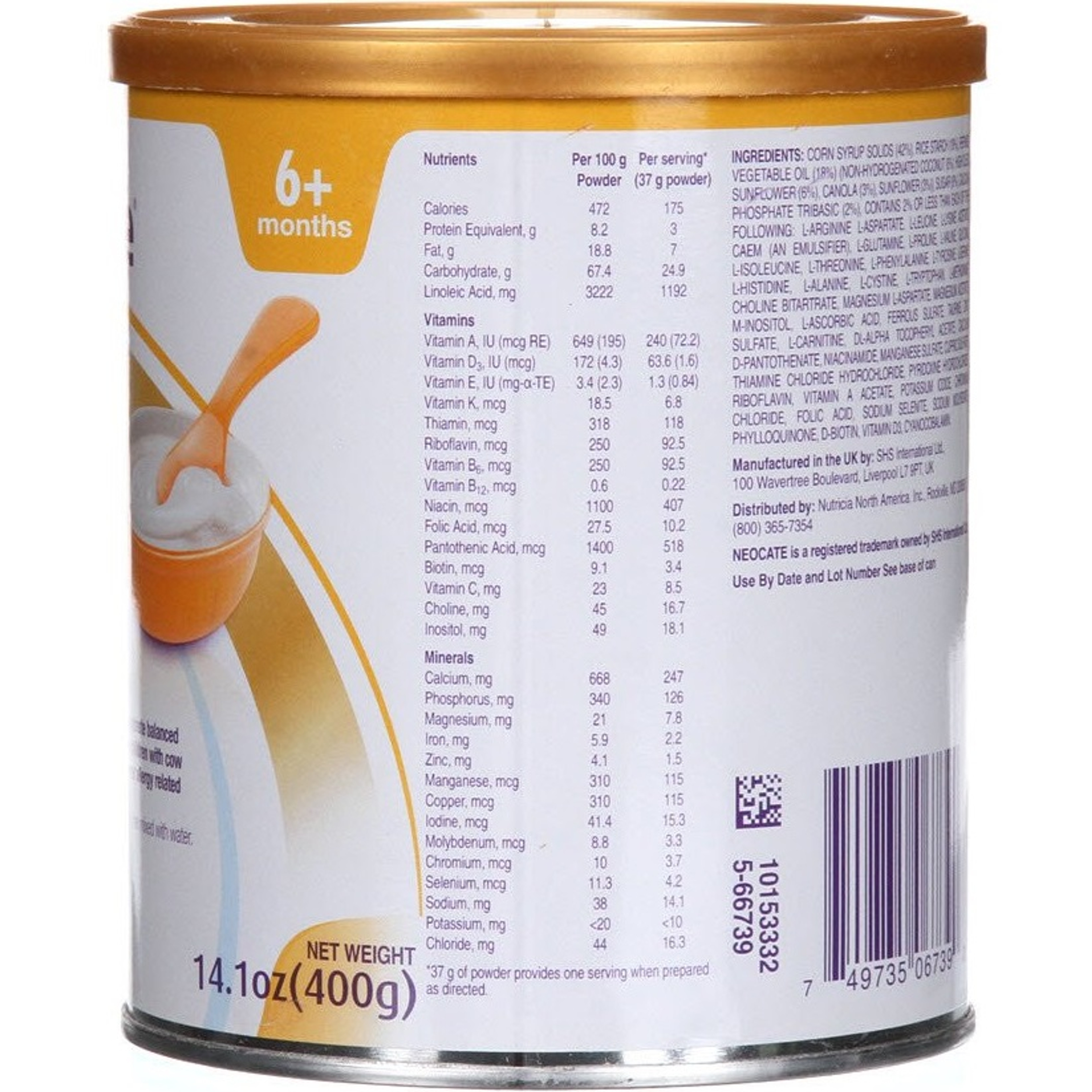 Nutricia Neocate Nutra Amino Acid Based Hypoallergenic Solid Food