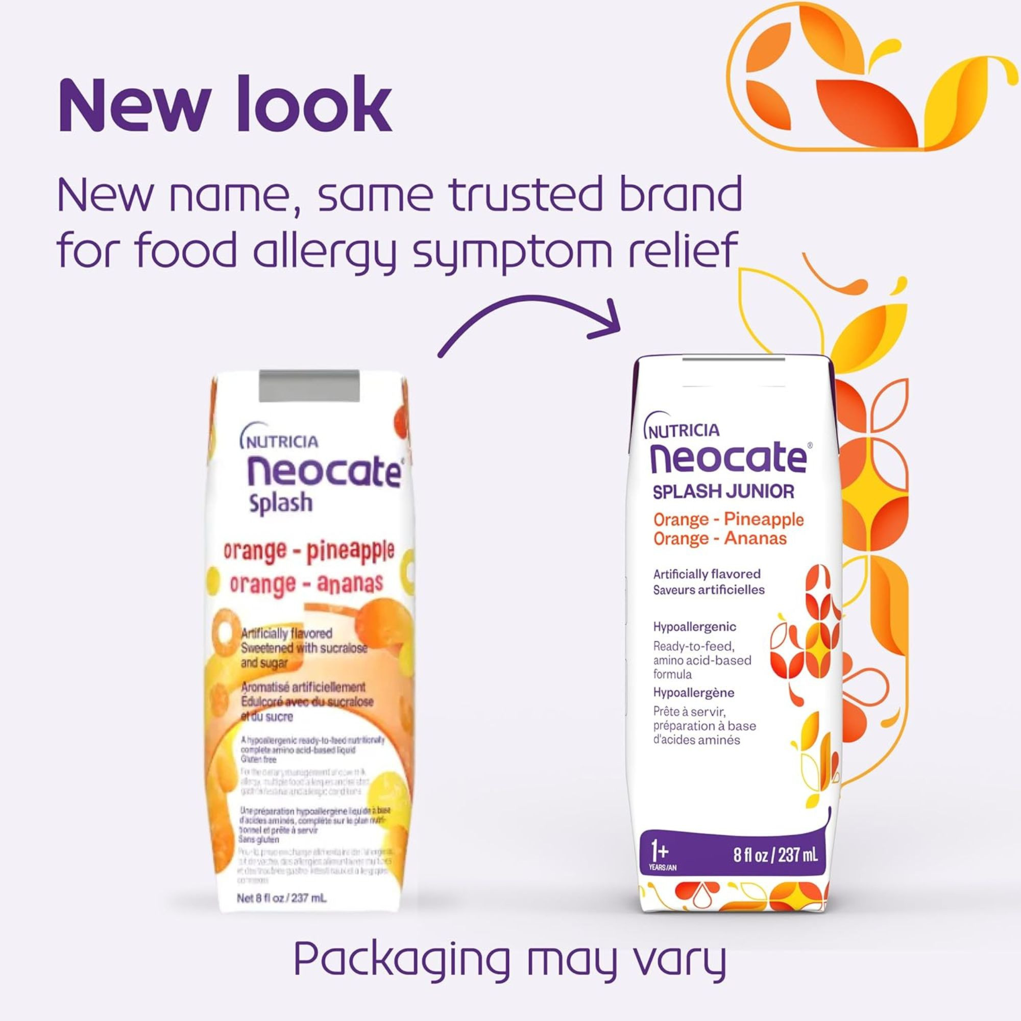 Neocate Splash Junior Amino Acid Based Supplemental Formula, Orange & Pineapple, 8 oz.