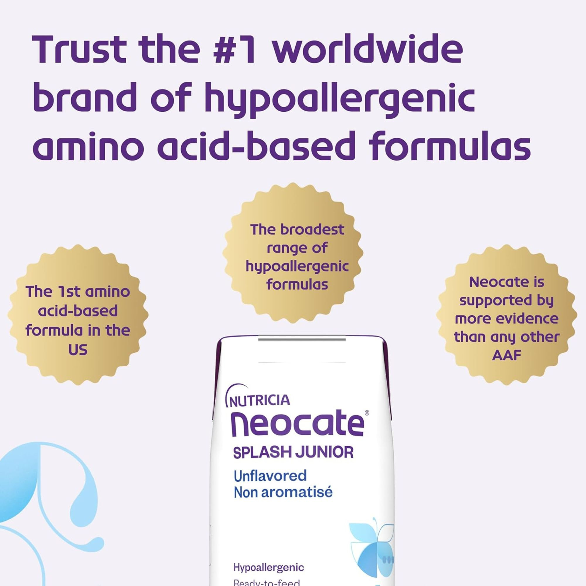 Nutricia Neocate Splash Amino Acid Based Supplemental Formula, Ready-To-Use, Unflavored, 8 oz., 111394, Case of 27