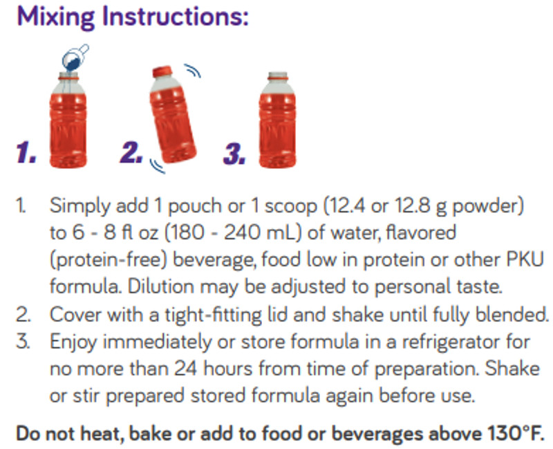 Nutricia PhenylAde MTE Amino Acid Blend Oral Supplement Powder, Unflavored, 1 lb, 120448, 1 Each, Mixing