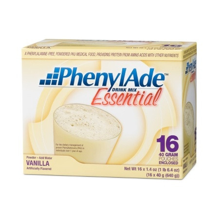 PhenylAde Essential PKU Oral Supplement, Vanilla Flavor, 40 Grams, 119857, Case of 16