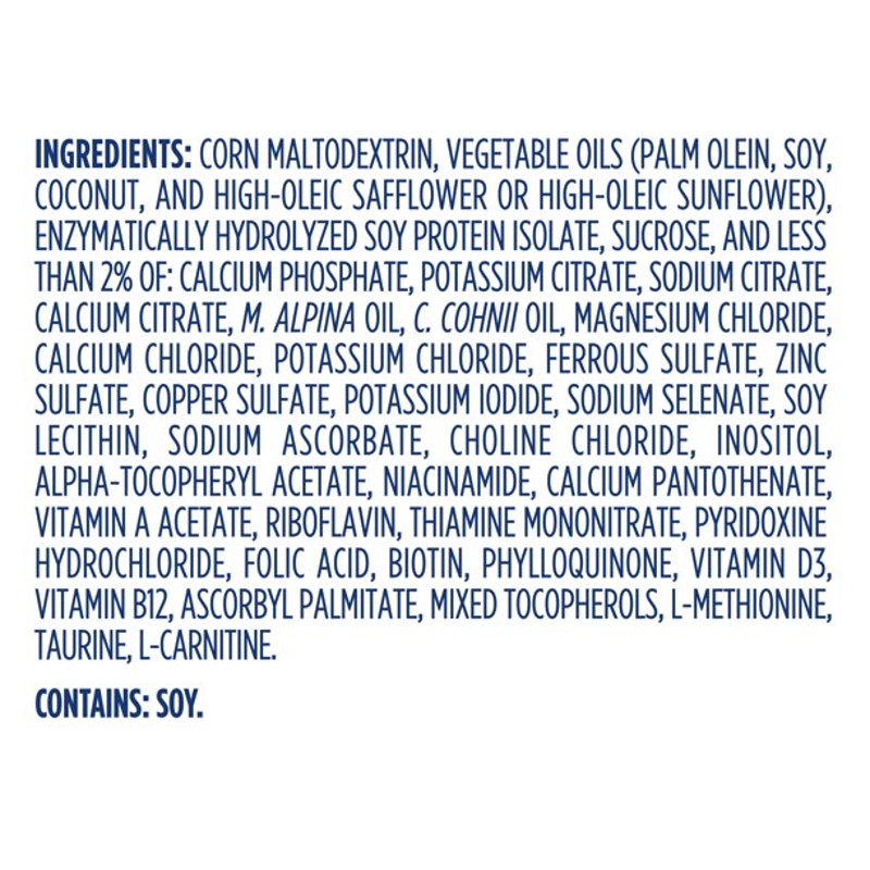 Gerber Good Start Soy 2 Soy-Based Infant Formula with Iron, Powder,  24 oz., 5000012586, Ingredients