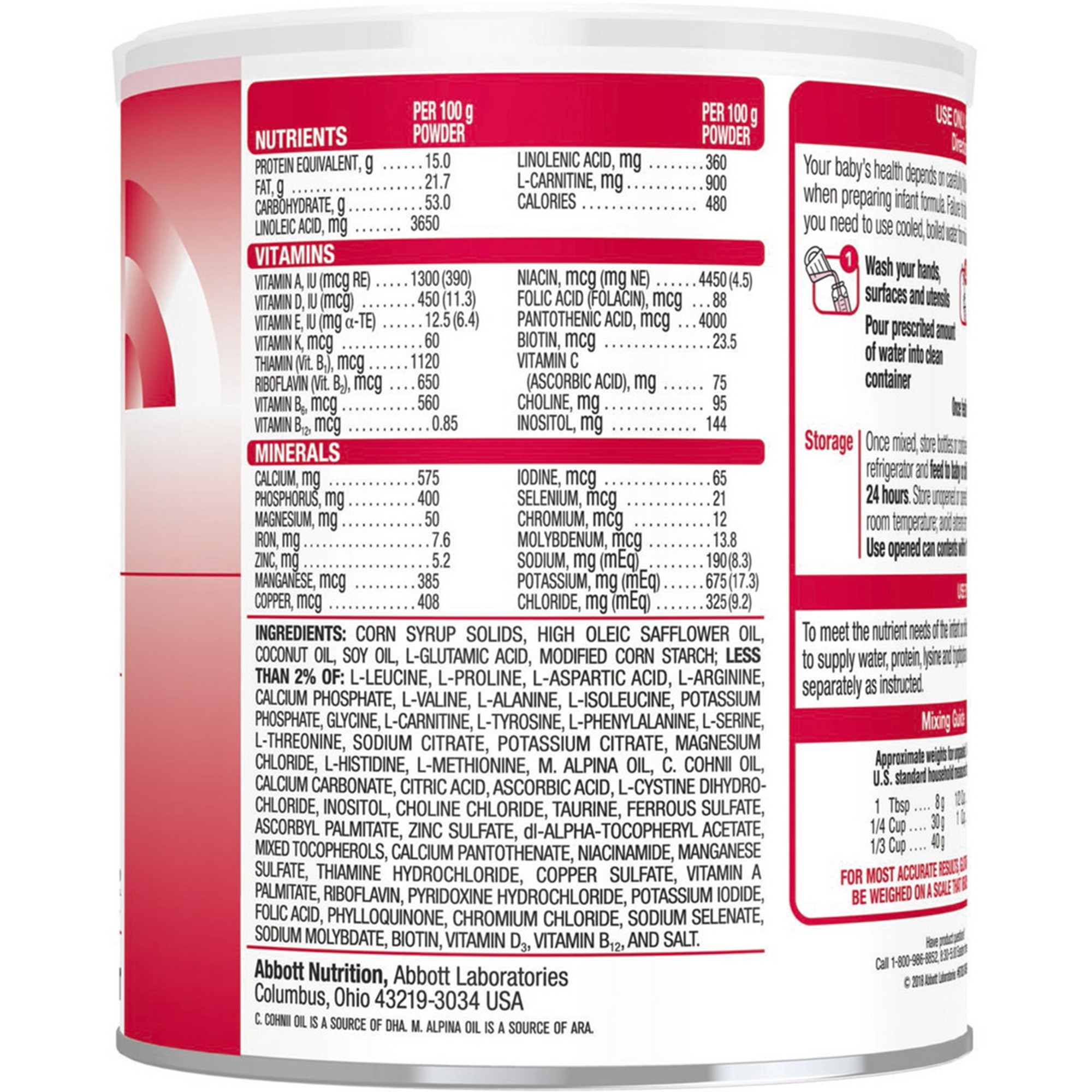 Abbott Glutarex-1 Amino-Acid Modified Infant Formula with Iron, Powder, 14.1 oz.