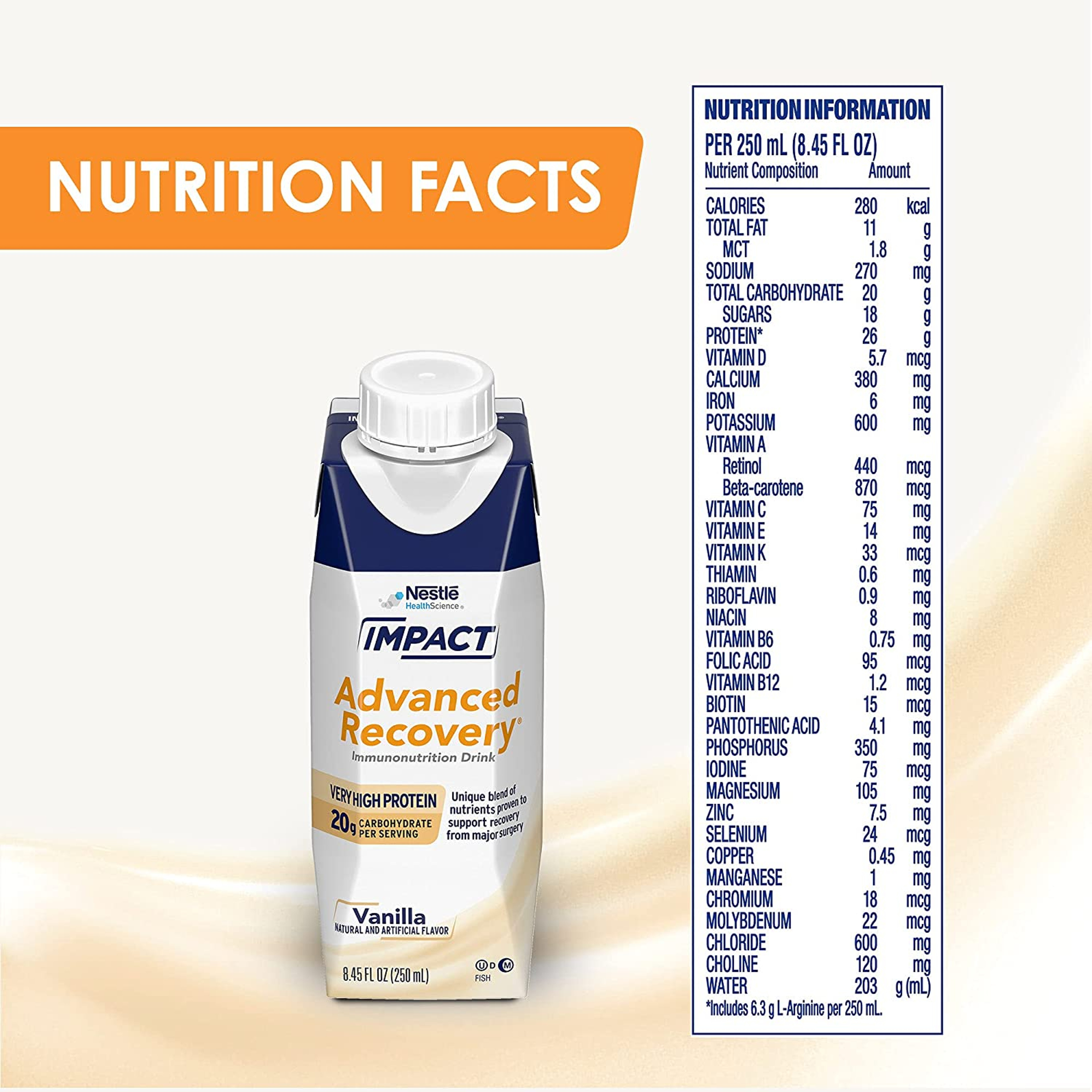 Nestle Impact Advanced Recovery Immunonutrition Drink, Vanilla