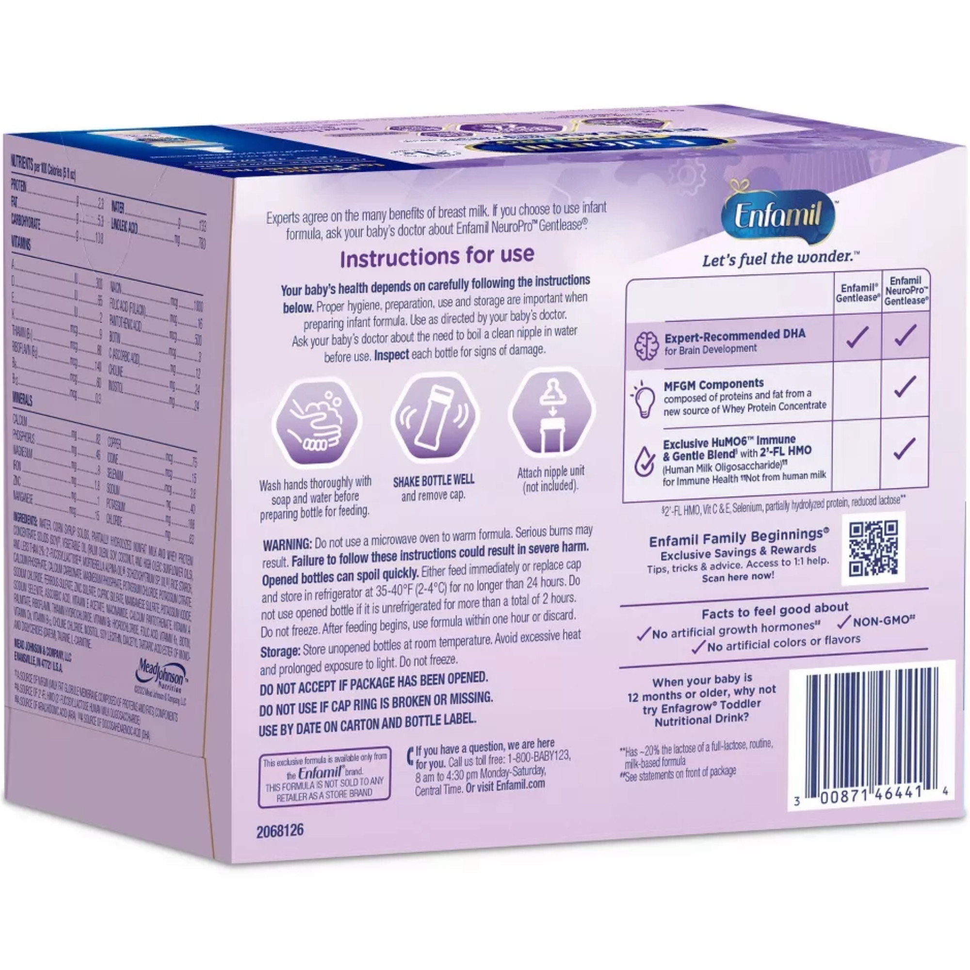 Enfamil NeuroPro Gentlease Ready-to-Use Infant Formula, 2 oz.