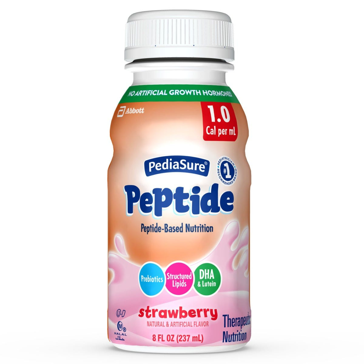 PediaSure Peptide 1.0 Peptide-Based Nutrition Oral Supplement & Tube Feeding Formula, Strawberry, 8 oz.