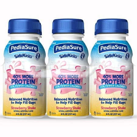 PediaSure Sidekicks High Protein Pediatric Oral & Tube Feeding Supplement Shake, Strawberry, 8 oz., 66916, Pack of 6