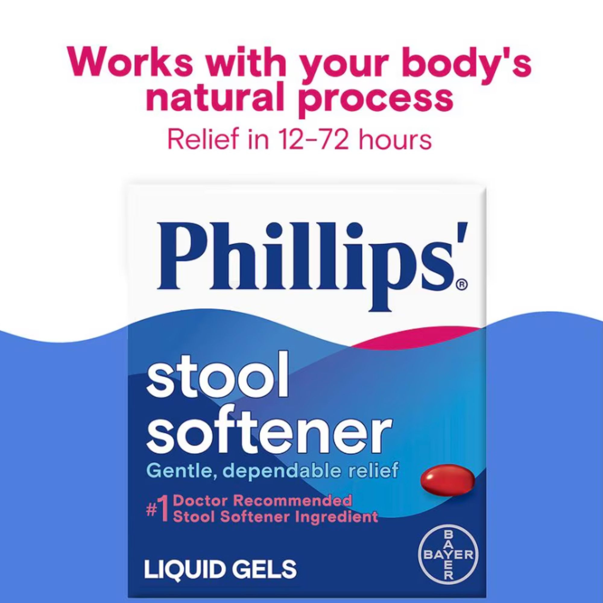 Phillips's Stool Softener, 30 Liquid Gels, 312843035201, 1 Box