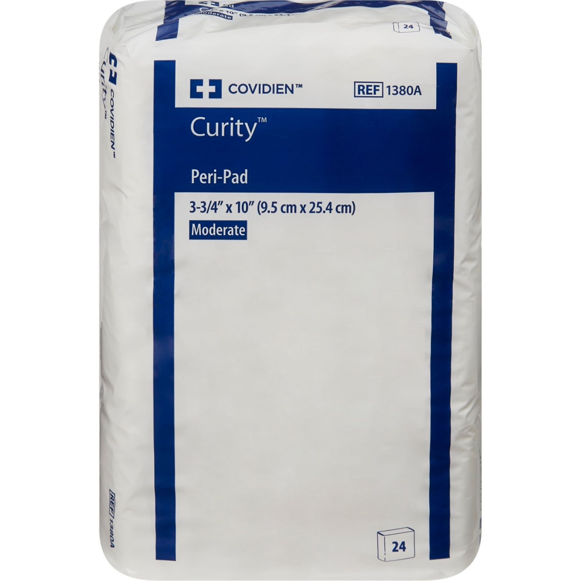 Cardinal Health Curity Peri-Pad, Moderate Absorbency, 1380A, 3 X 11" - Case of 288 (12 Packs)