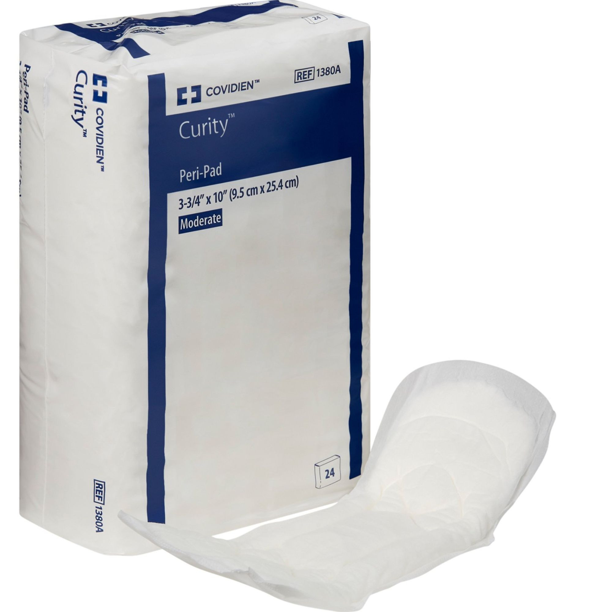 Cardinal Health Curity Peri-Pad, Moderate Absorbency, 1380A, 3 X 11" - Case of 288 (12 Packs)