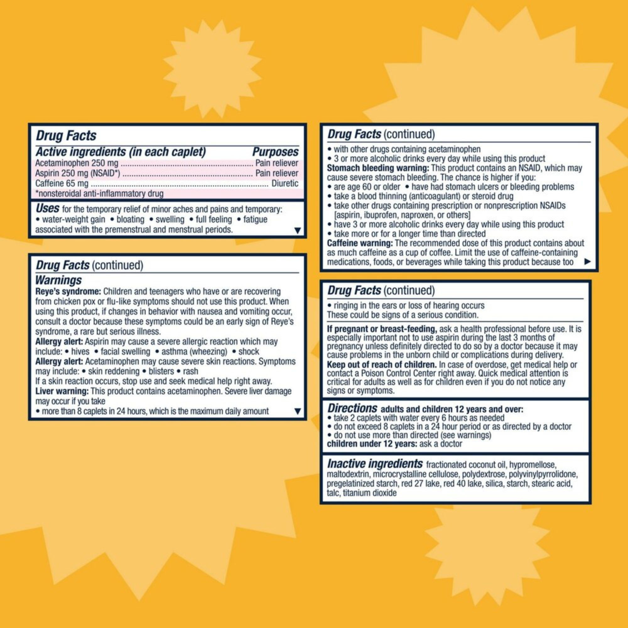 Pamprin Max Pain+Energy Mensural Pain Relief, Maximum Strength, 24 Caplets, 30066, 1 Each