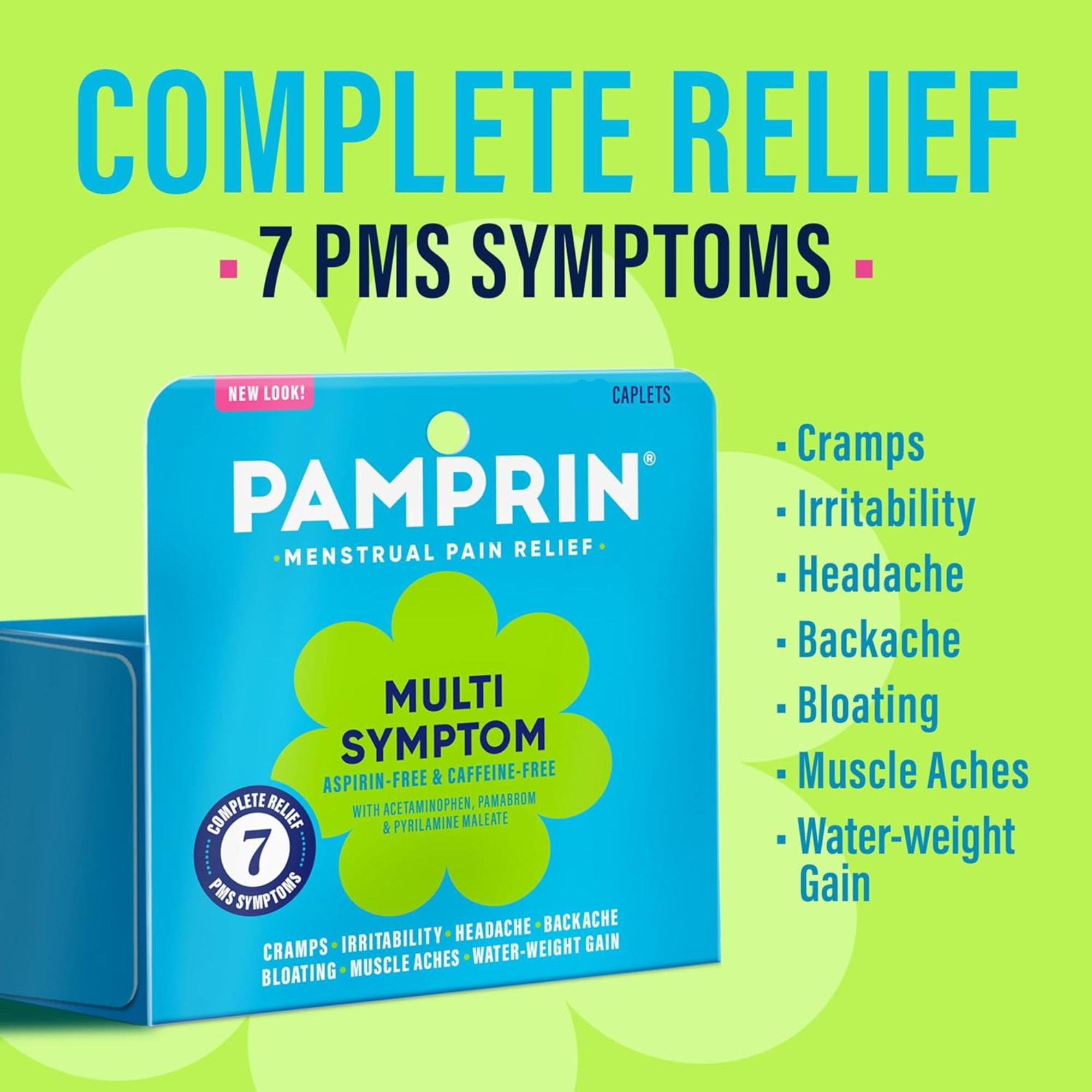 Pamprin Multi-Symptom Menstrual Pan Relief, Maximum Strength, 30031, 20 Caplets - 1 Box