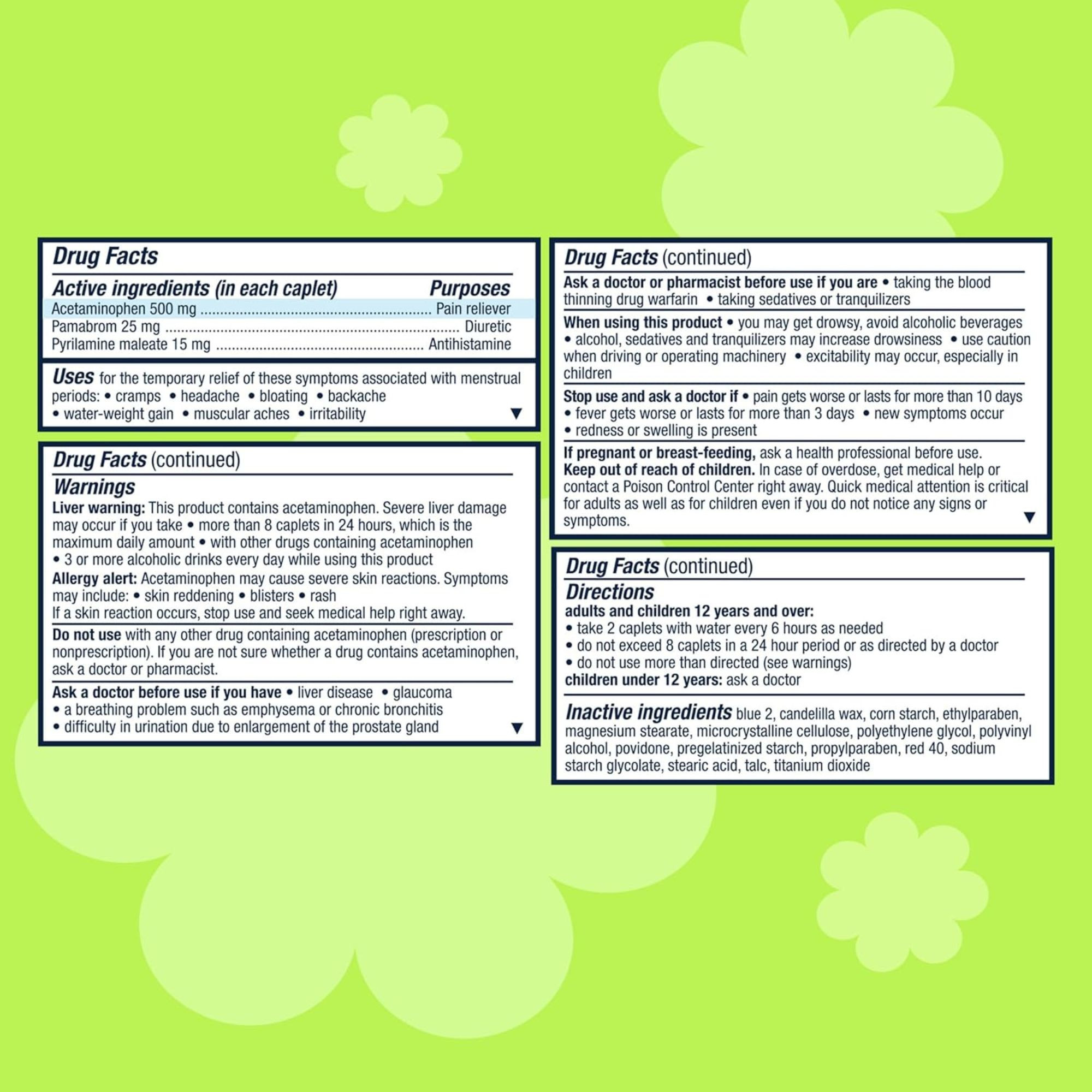 Pamprin Multi-Symptom Menstrual Pan Relief, Maximum Strength, 30031, 20 Caplets - 1 Box