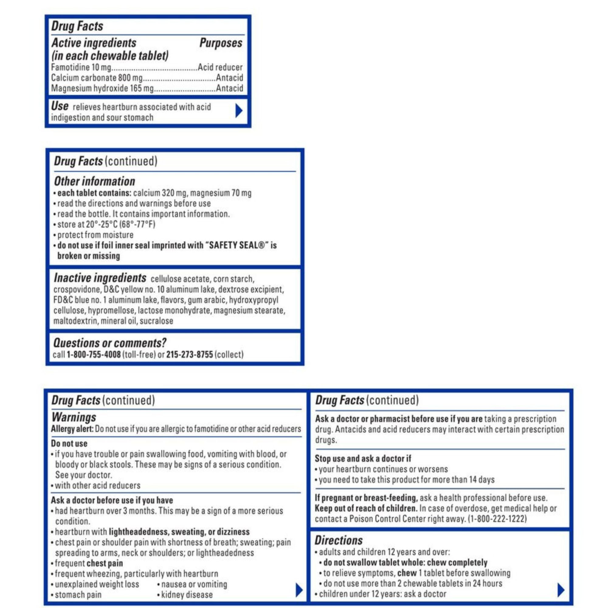 Pepcid Complete Dual Action Chewable Acid Reducer Tablet, Cool Mint, 25 Tablets, 088825, 1 Each