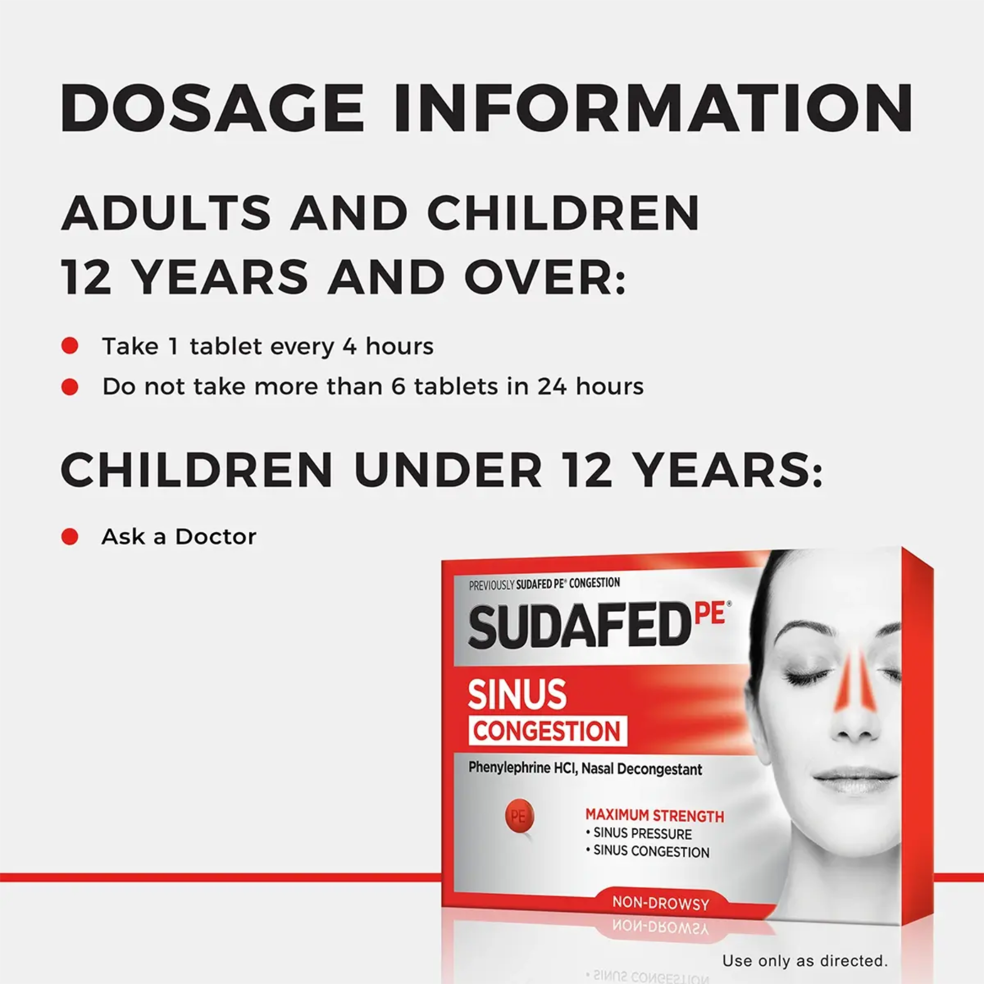 Sudafed PE Sinus Congestion Relief, Maximum Strength, 36 Tablets