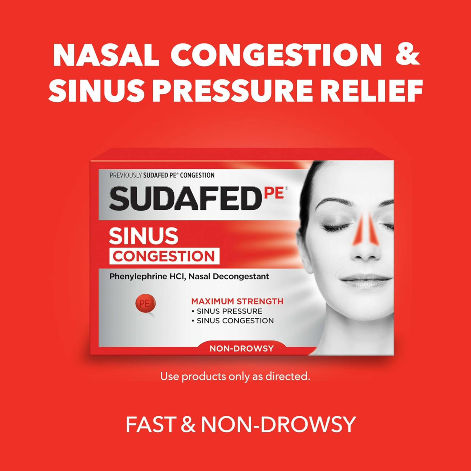 Sudafed PE Sinus Congestion Relief, Maximum Strength, 36 Tablets
