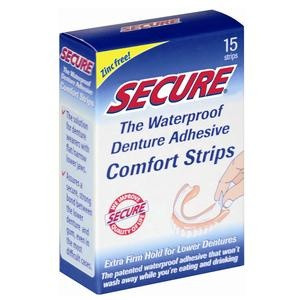 Secure Denture Adhesive Comfort Strips, N7832, 1 Each