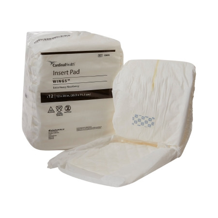 Cardinal Insert Pads with Wings, Heavy Absorbency,1044A, 12 X 28" - Case of 72 (6 Bags)