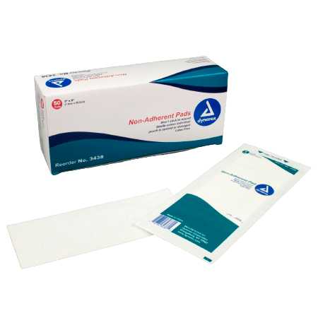 Dynarex Non-Adherent Pad, Sterile, 3" X 8", 3438, Box of 50