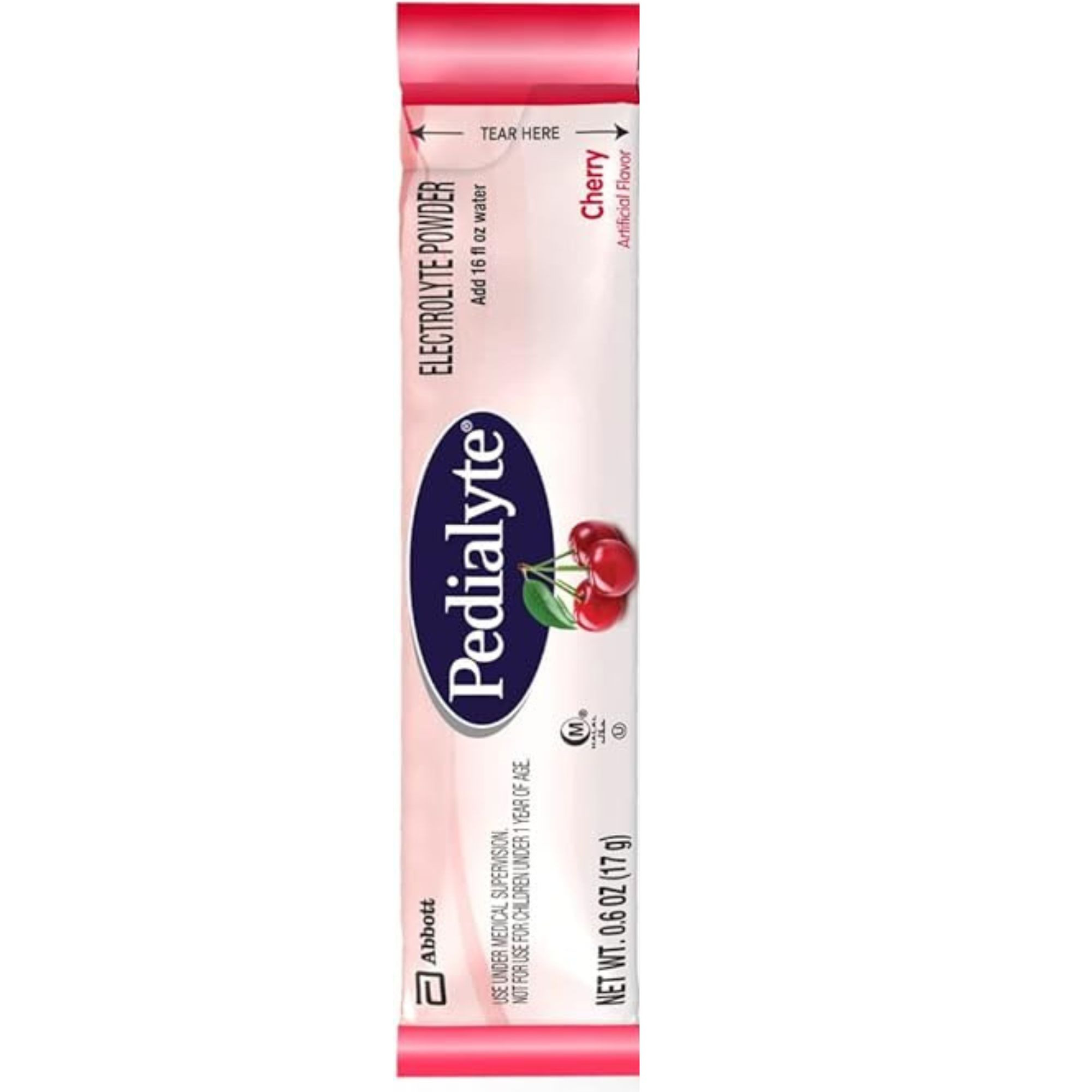 Pedialyte Powder Packs Electrolyte Solution, 0.6 oz., 64595, Cherry Flavor - Pack of 6