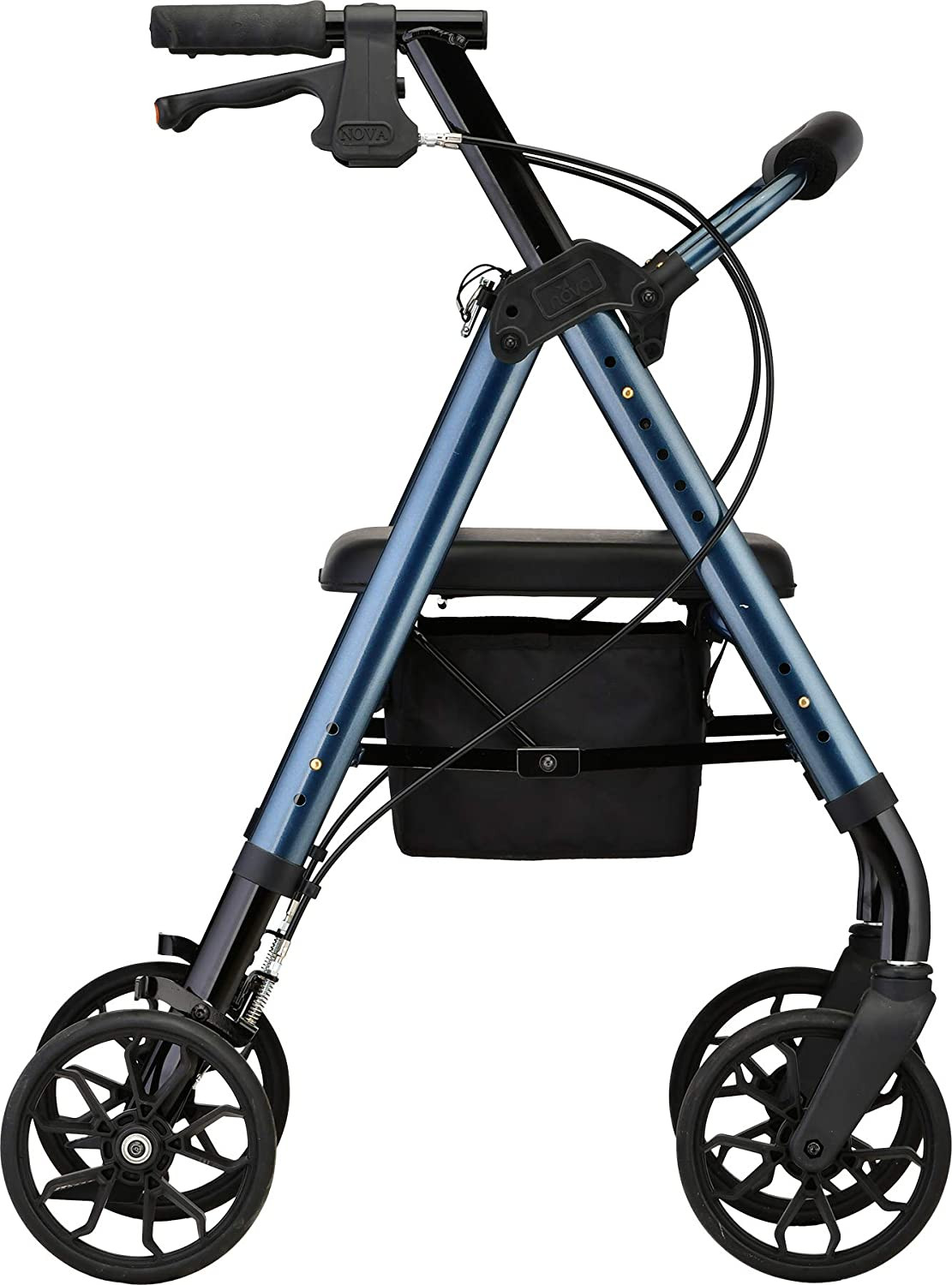 Nova Star Folding Rollator, 8" Wheels, 4288BL, Blue - 1 Each