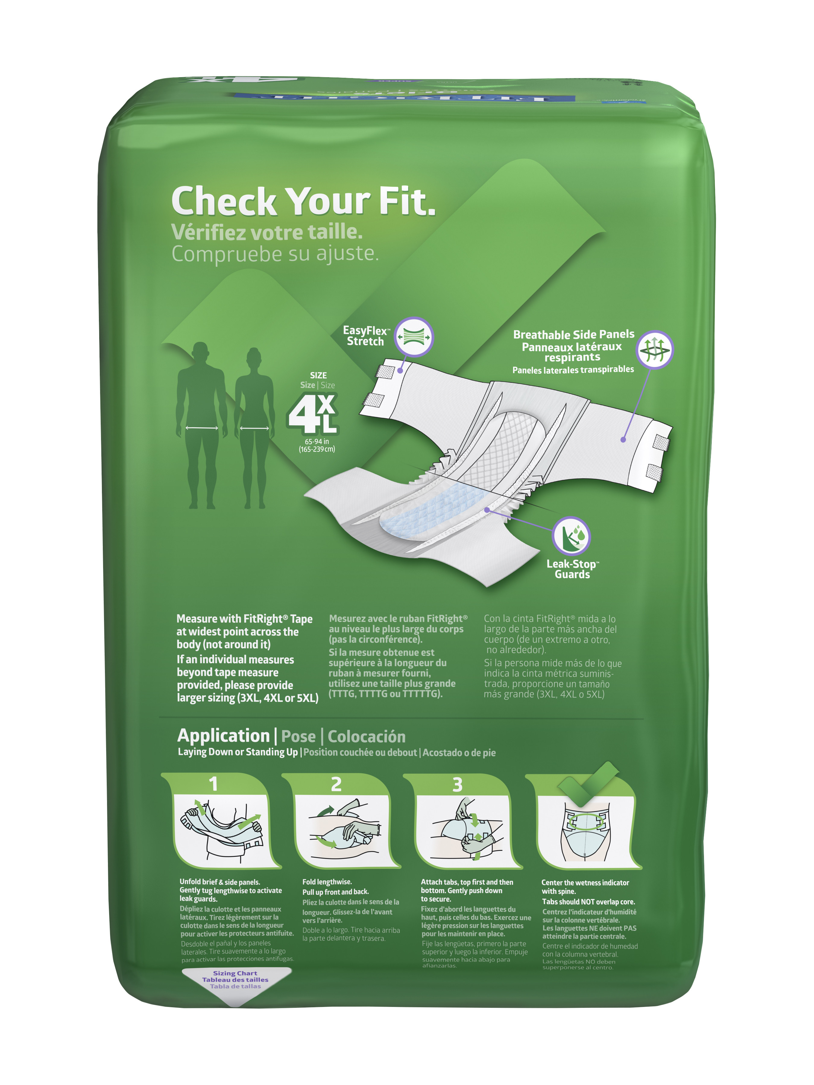 FitRight Baribrief Incontinence Briefs Adult Diapers with Tabs, Overnight Absorbency