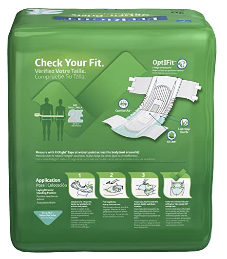 FitRight OptiFit Plus Adult Incontinence Briefs, Heavy Absorbency