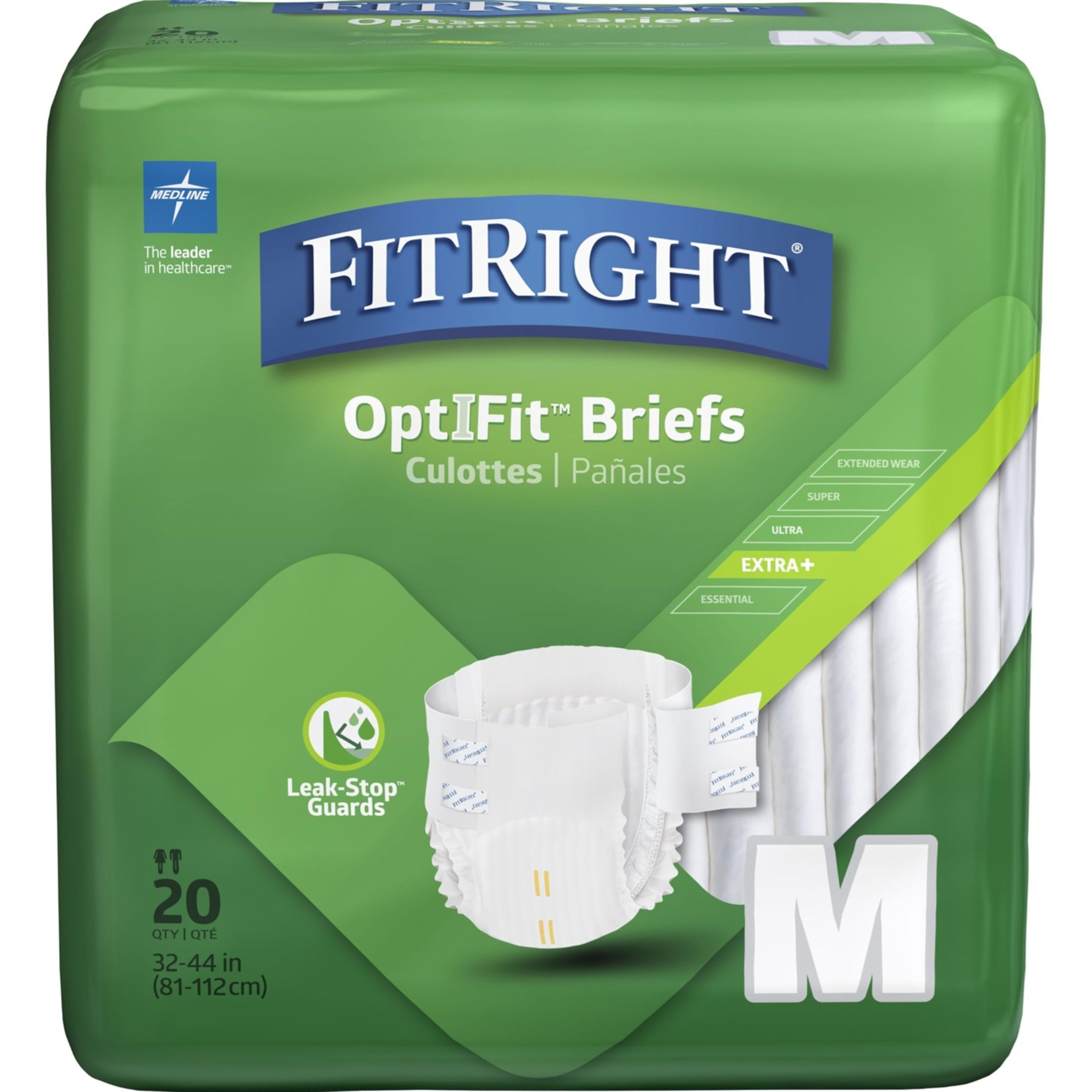 FitRight OptiFit Plus Adult Incontinence Briefs, Heavy Absorbency