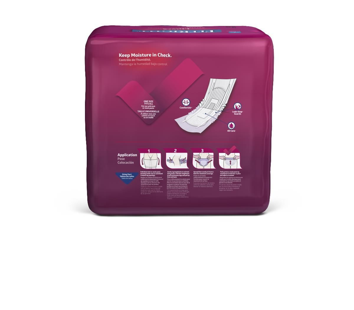 FitRight Restore Incontinence Liners, Maximum Absorbency, FITLINER500Z, 13" X 30" - Bag of 20