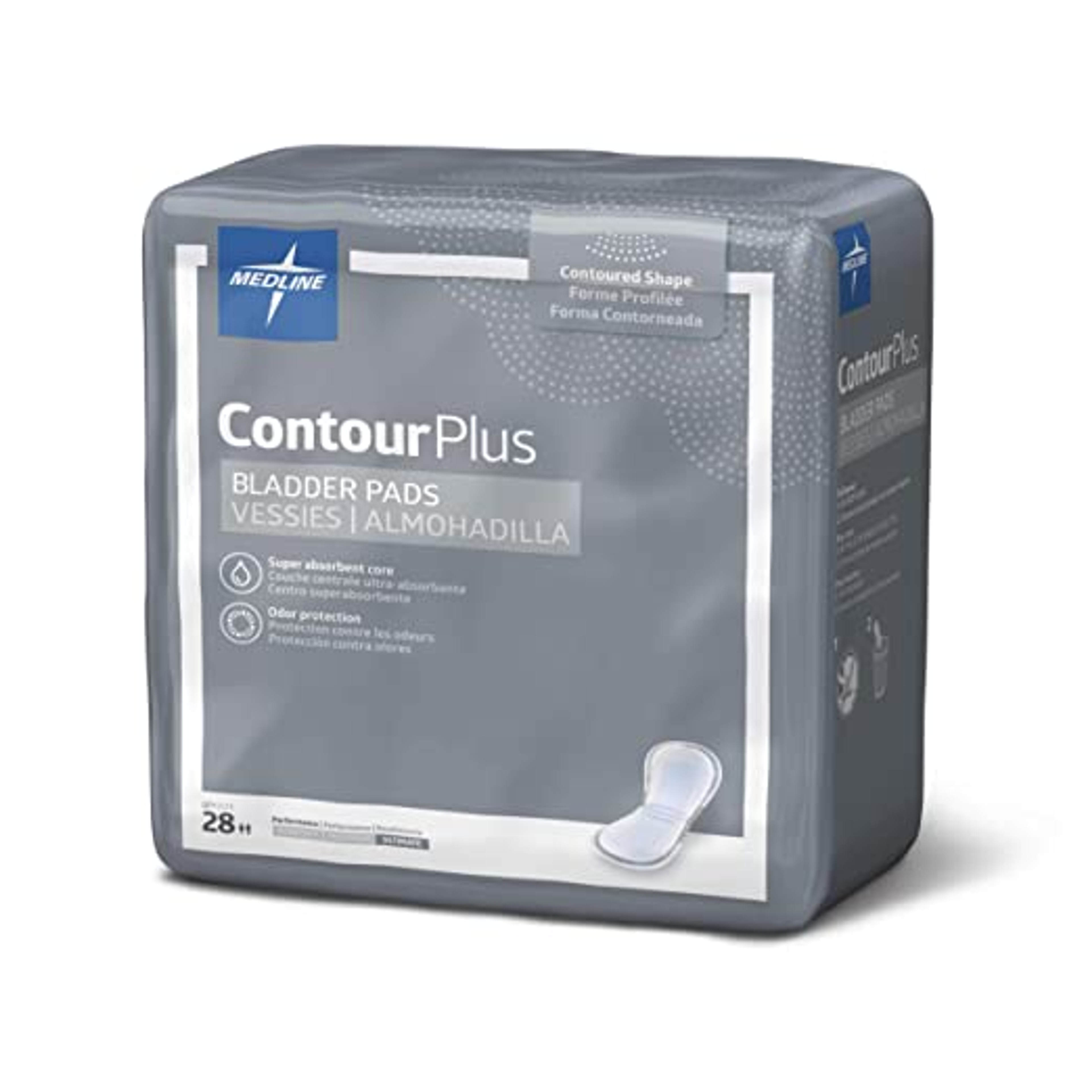 Medline ContourPlus Bladder Control Pads, Moderate Absorbency