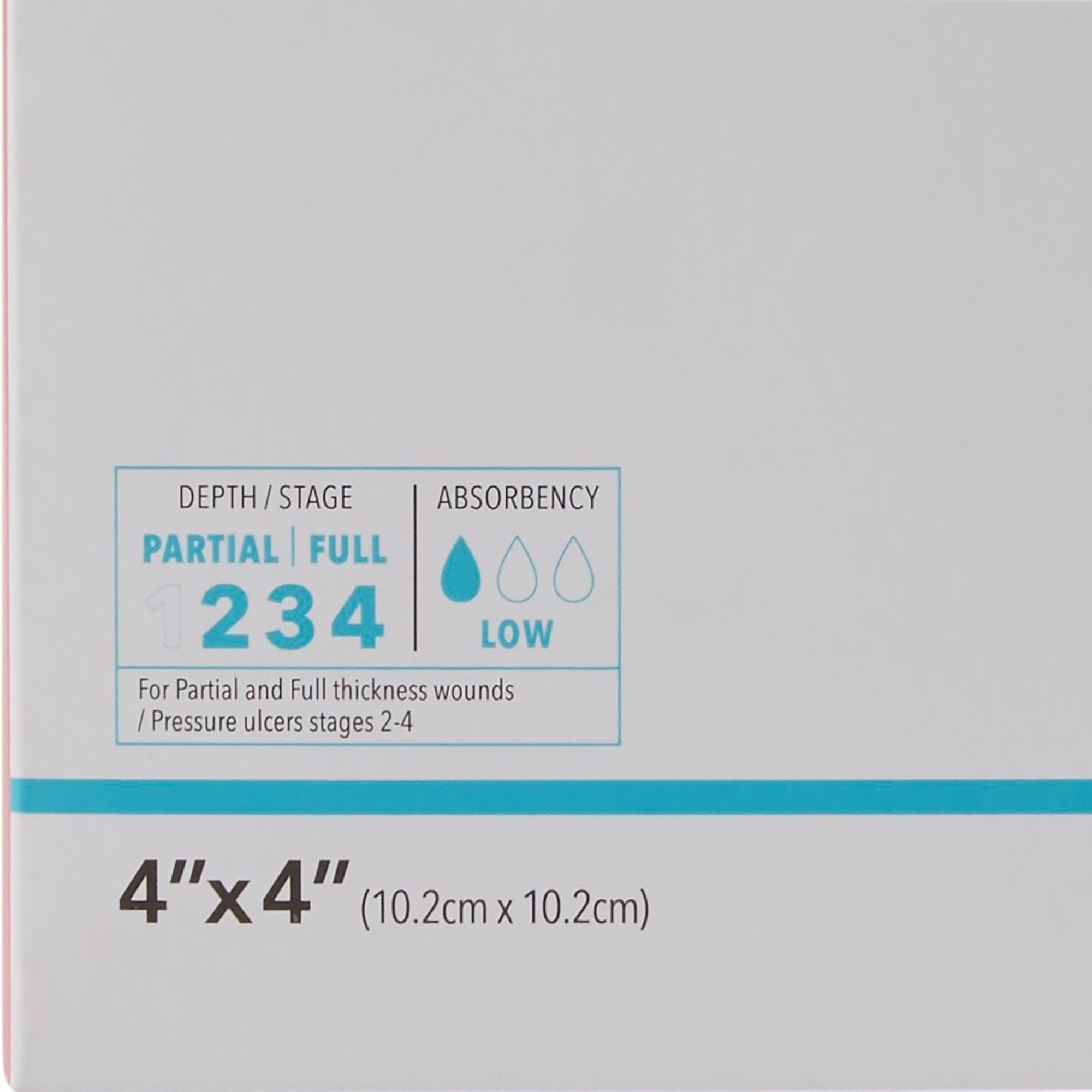 DermaRite DermaFilm Thin Bordered Hydrocolloid Wound Dressing, Sterile, 4 X 4", 00259, Box of 10
