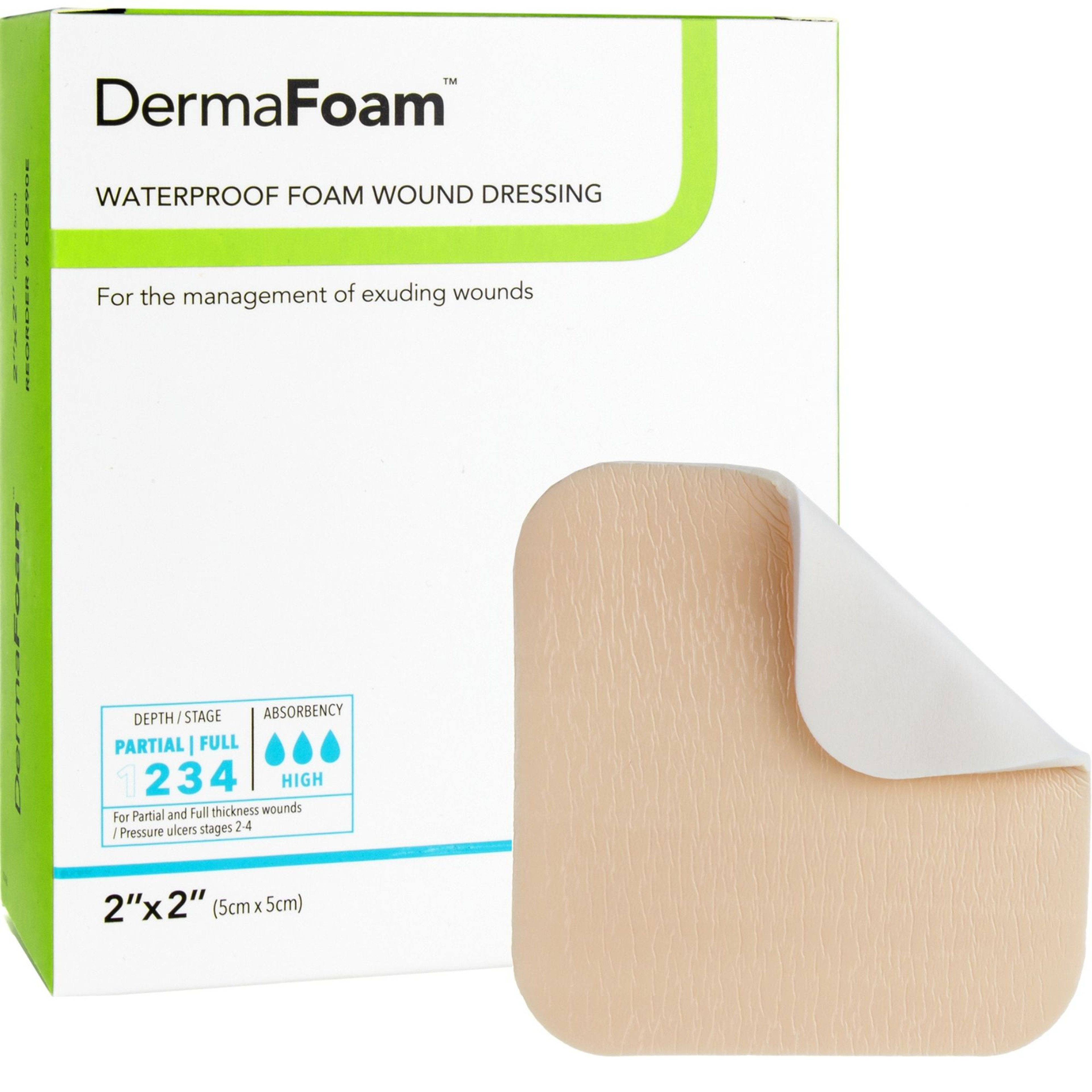 DermaRite DermaFoam Waterproof Foam Wound Dressing, Heel/Elbow, Sterile, 6 X 7", 00293E, Box of 5