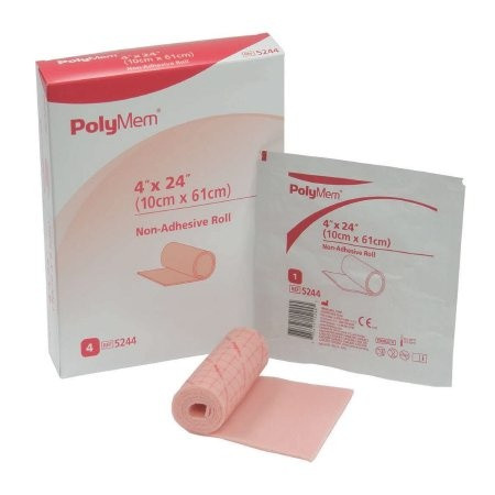 PolyMem Non-Adhesive Foam Dressing, Sterile, 4 X 24", 5244, Box of 4