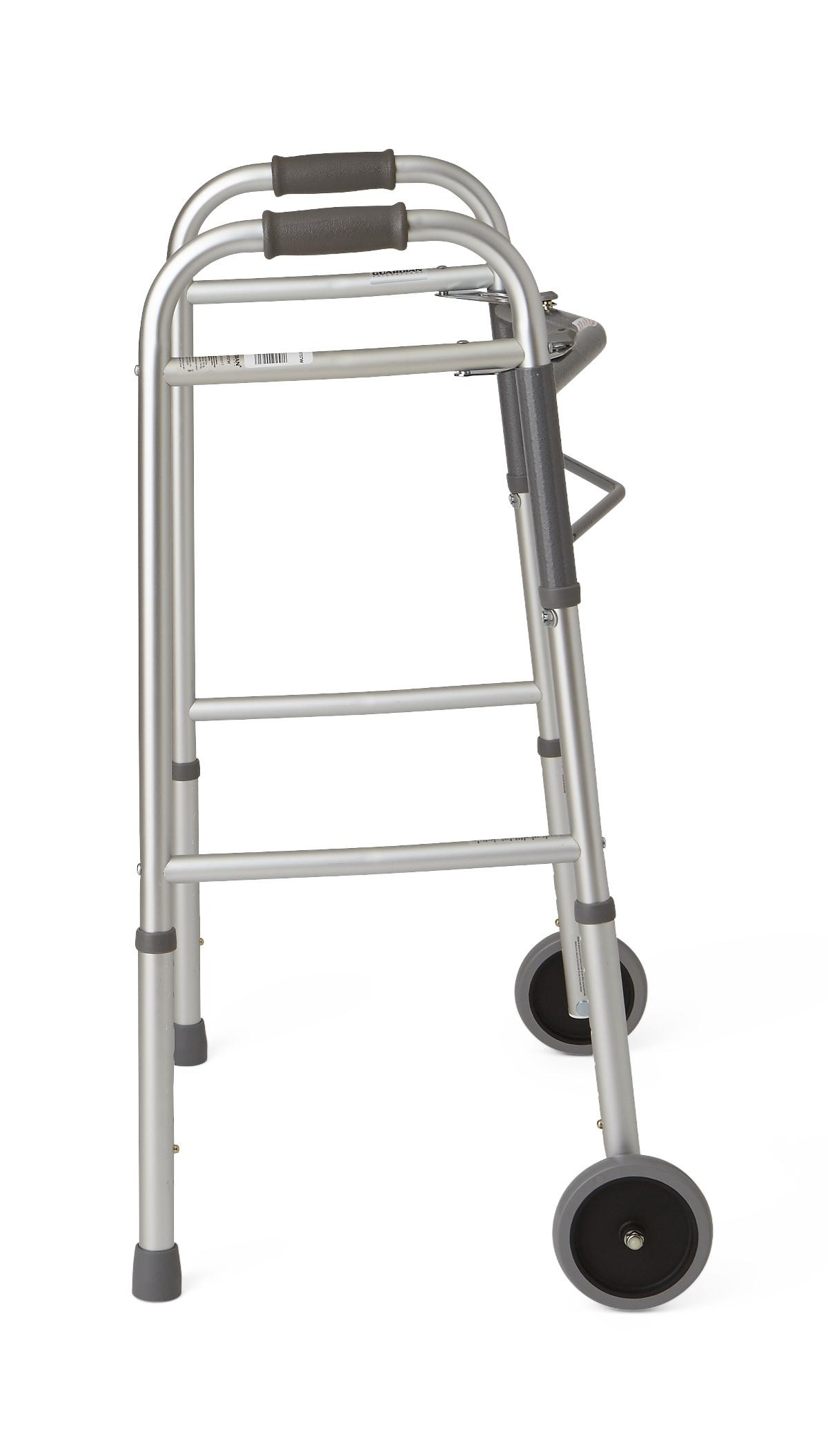 Medline Guardian Adult Walker, 5" Wheels, G30757WH, 1 Each
