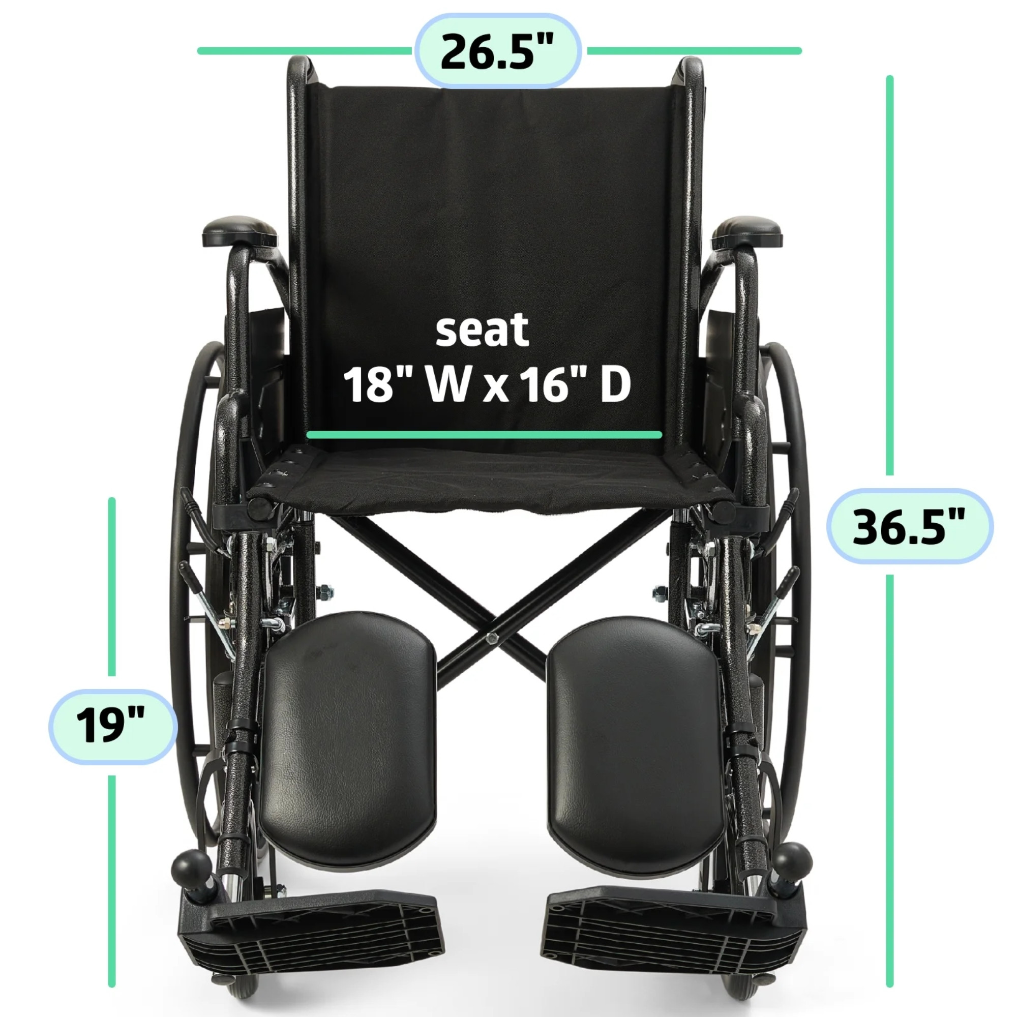 Medline K1 Basic Wheelchair, Swing Back Desk-Length Arms, Elevating Leg Rests