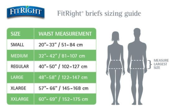 FitRight Extra Stretch Briefs Adult Diapers with Tabs, Moderate Absorbency