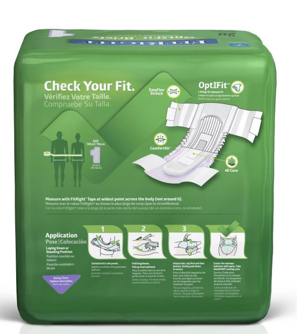 FitRight Extra Stretch Briefs Adult Diapers with Tabs, Moderate Absorbency