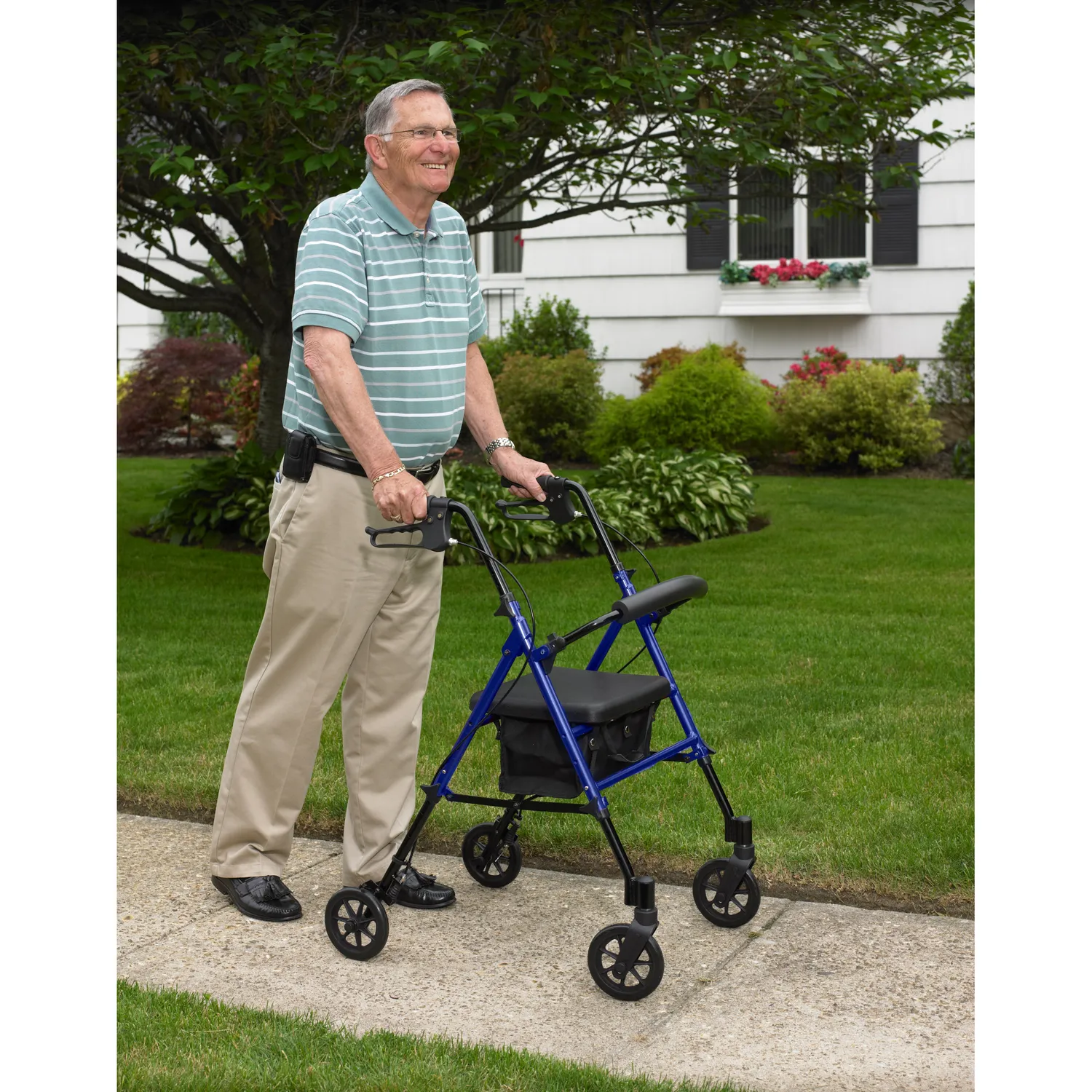 drive Adjustable Height Folding Rollator, 6", RTL10261BL, Blue - 1 Each