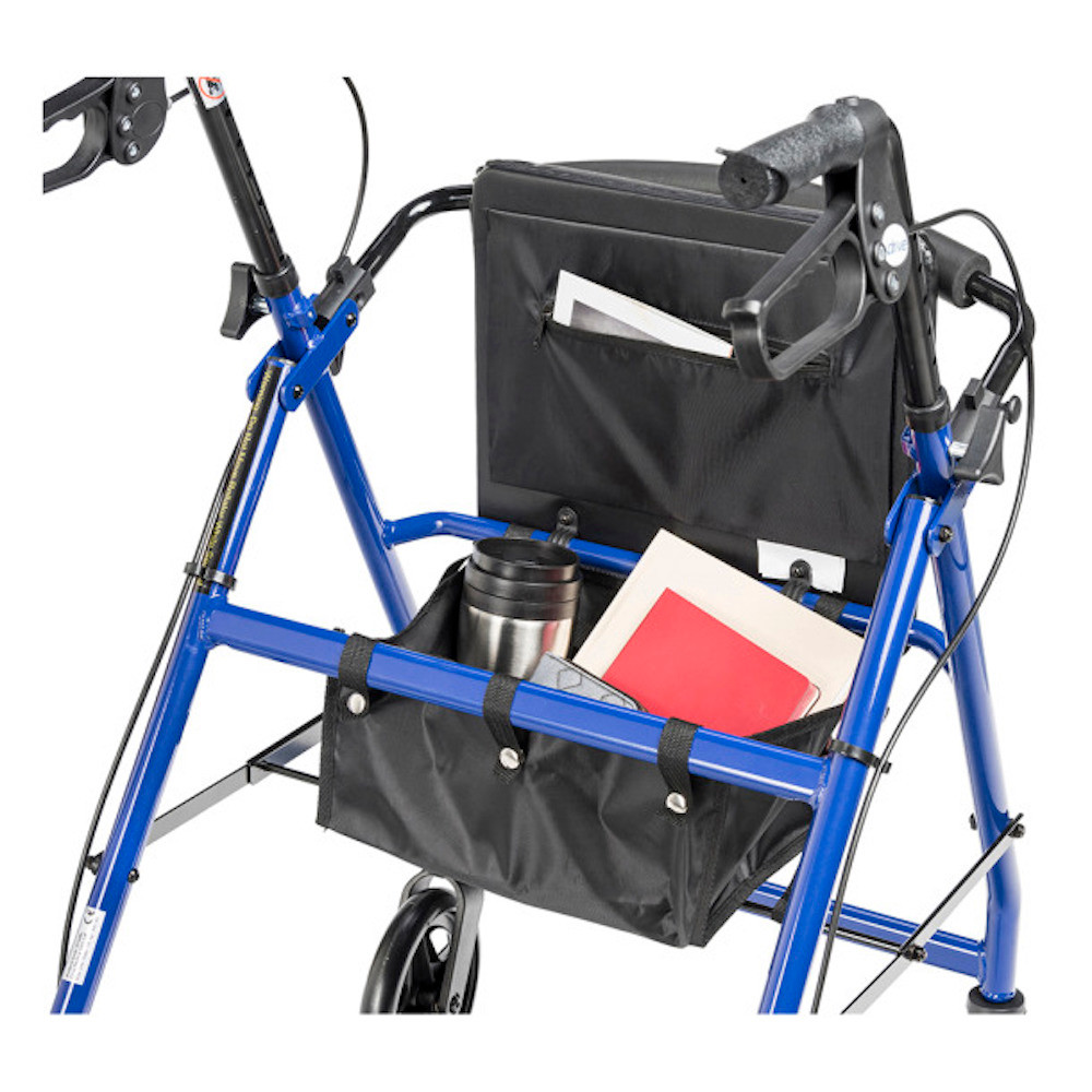 drive Adjustable Height Folding Rollator, 6", RTL10261BL, Blue - 1 Each